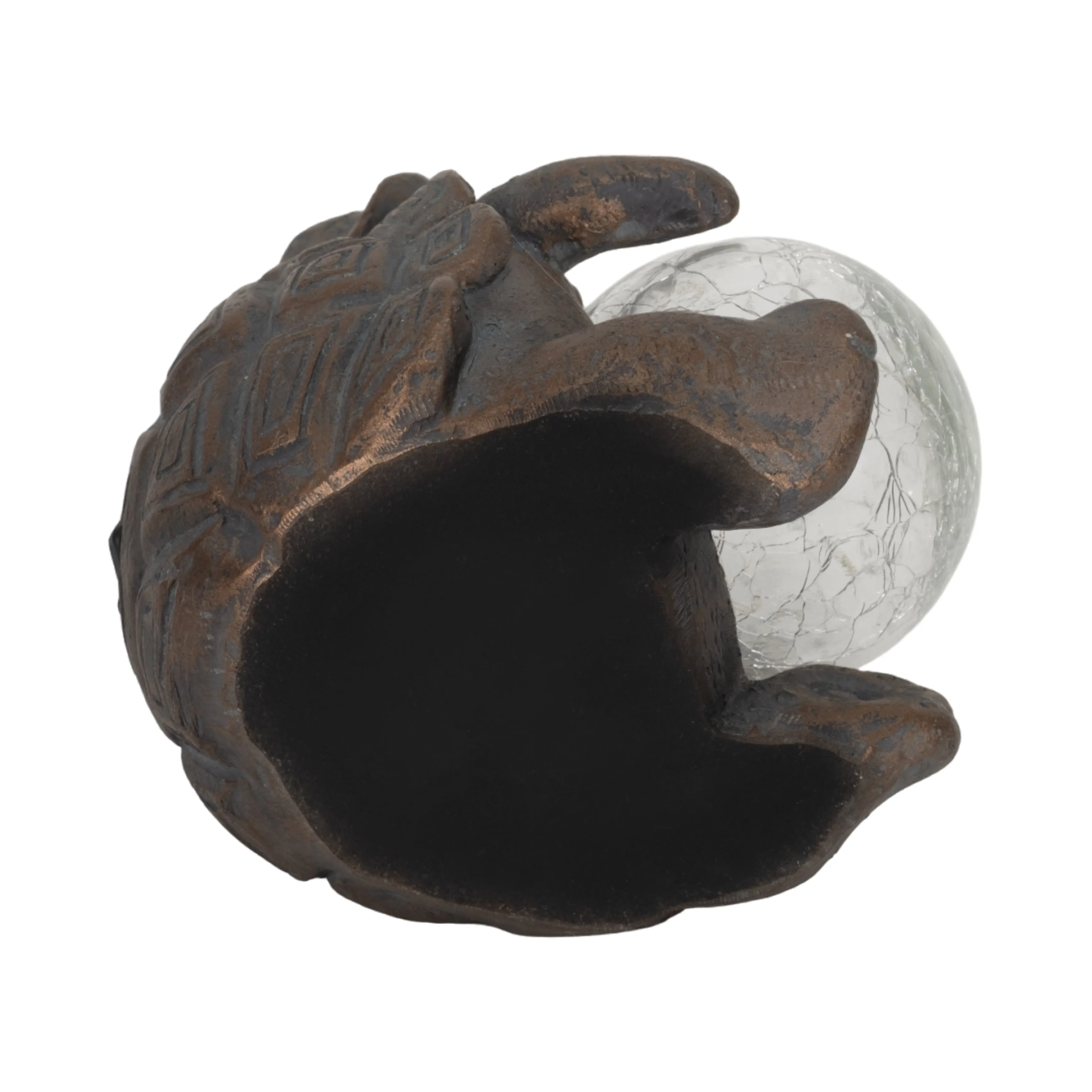 7" Turtle With Solar Orb, Antique Copper