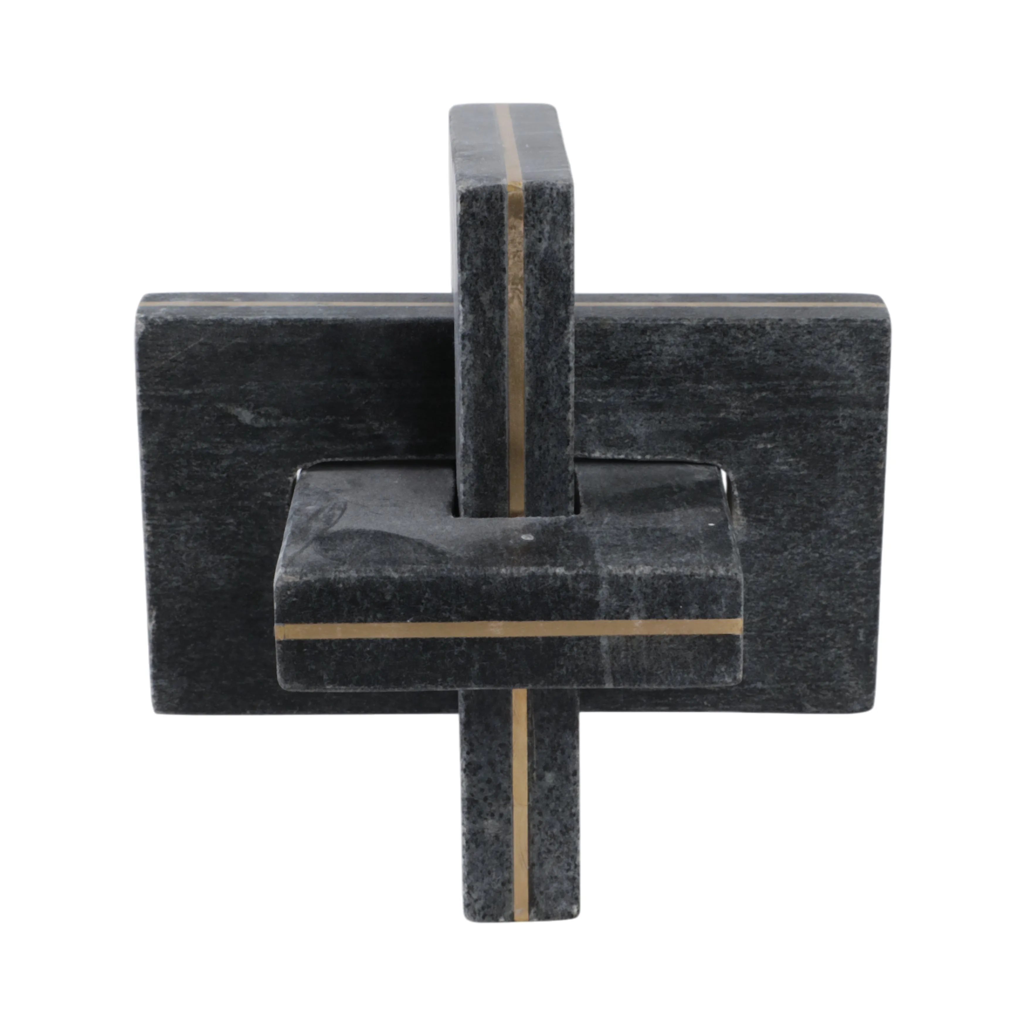 7" Walton Medium Black Marble And Brass Knot