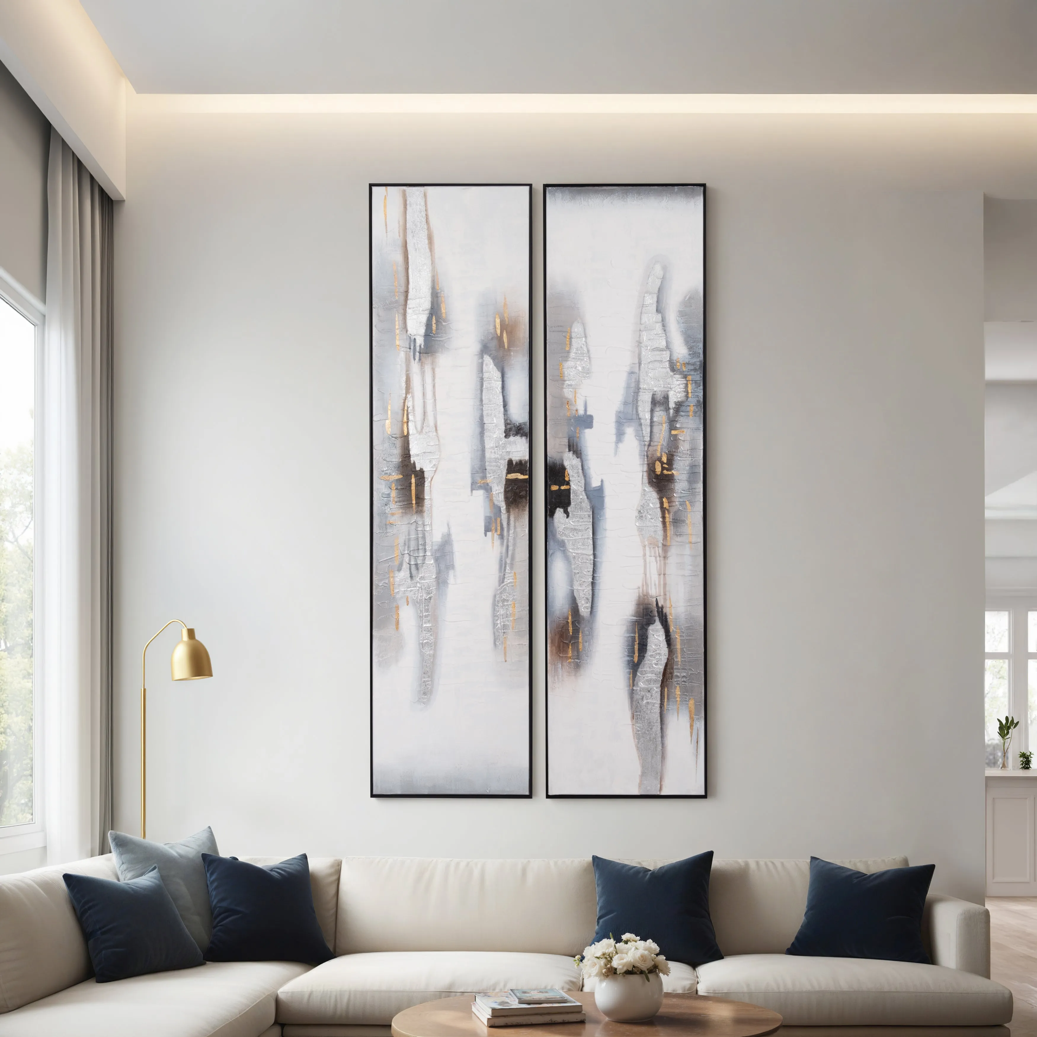 87X23, S/2, ABSTRACT OIL PAINTING, MULTI