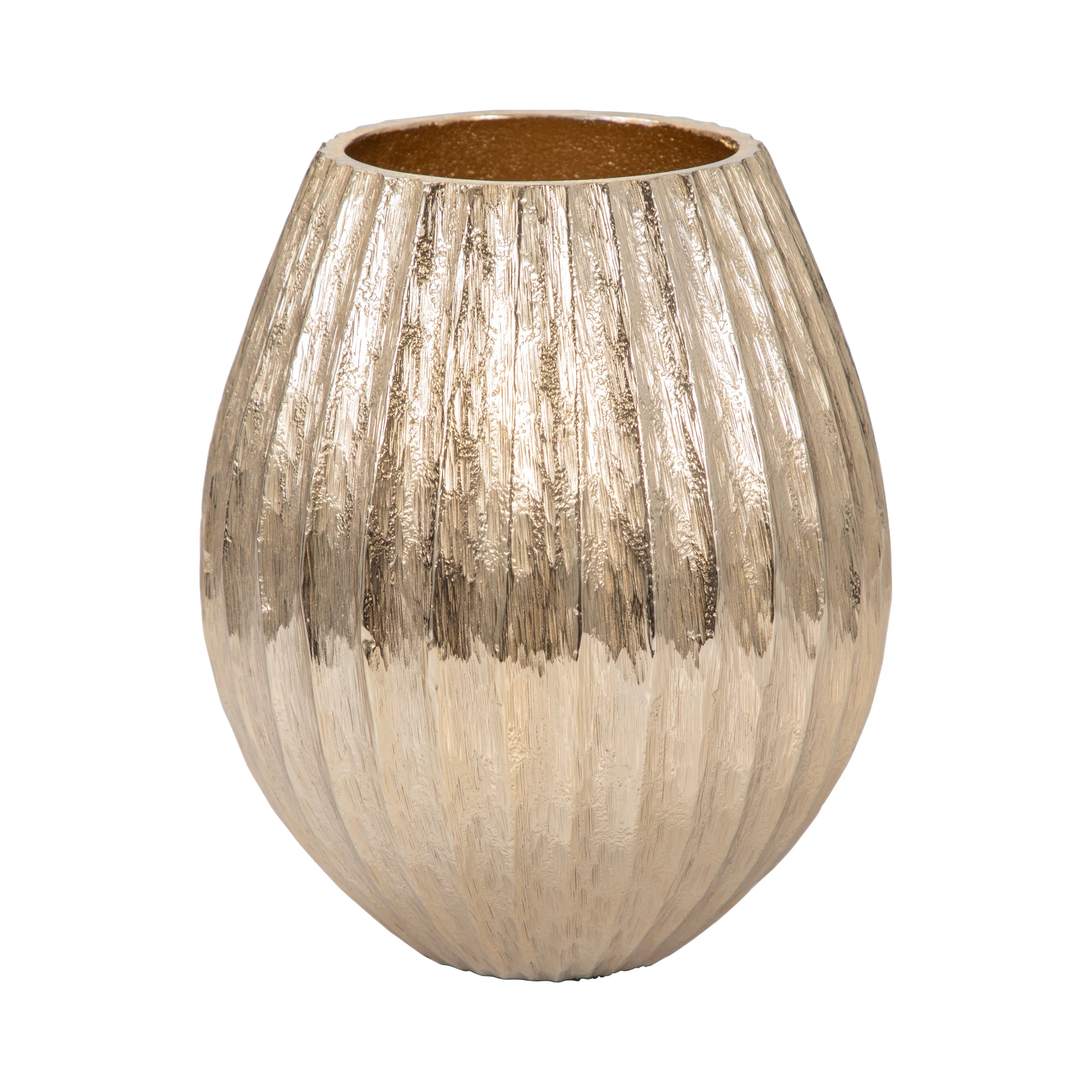 8" Gila Small Metal Cast Vase, Gold
