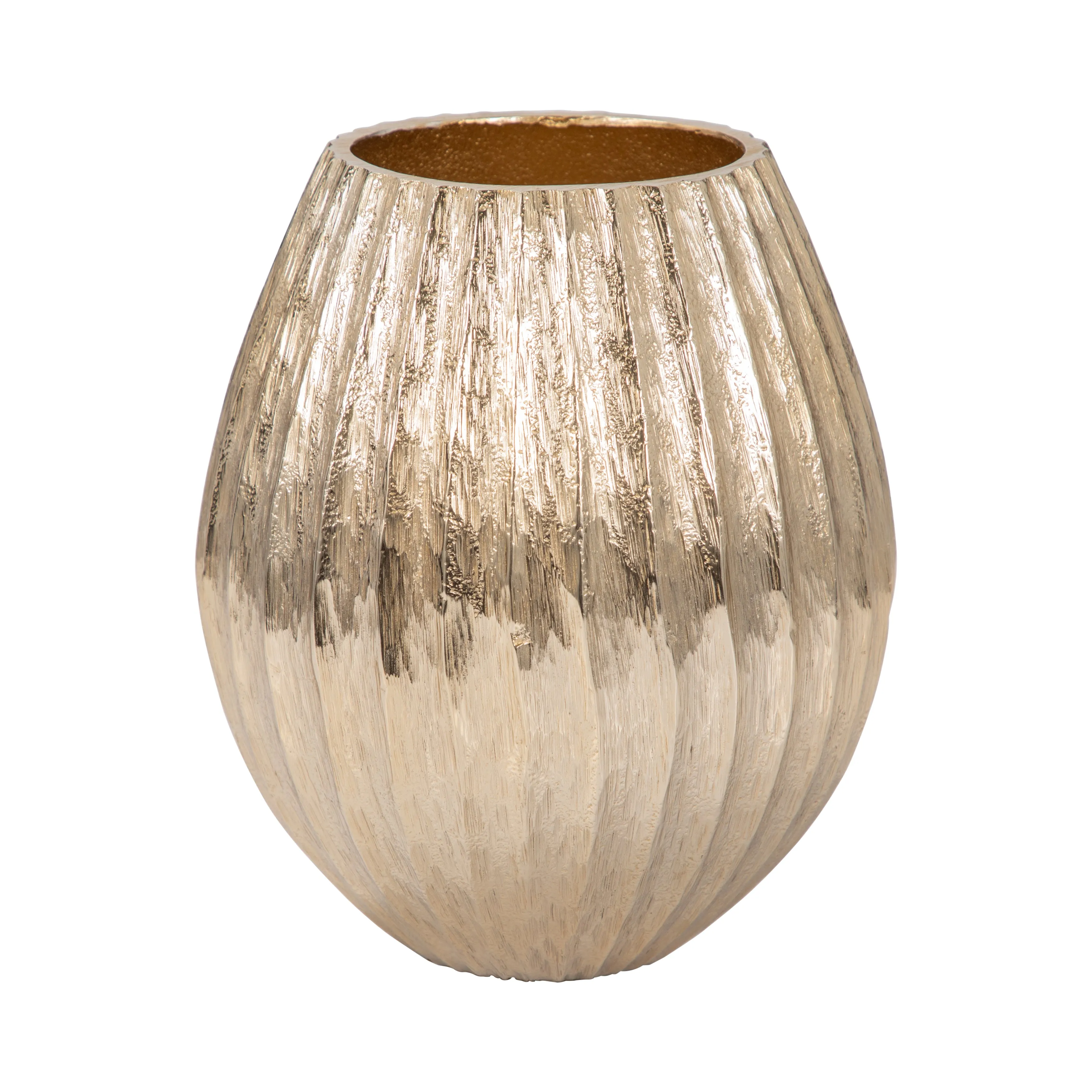 8" Gila Small Metal Cast Vase, Gold
