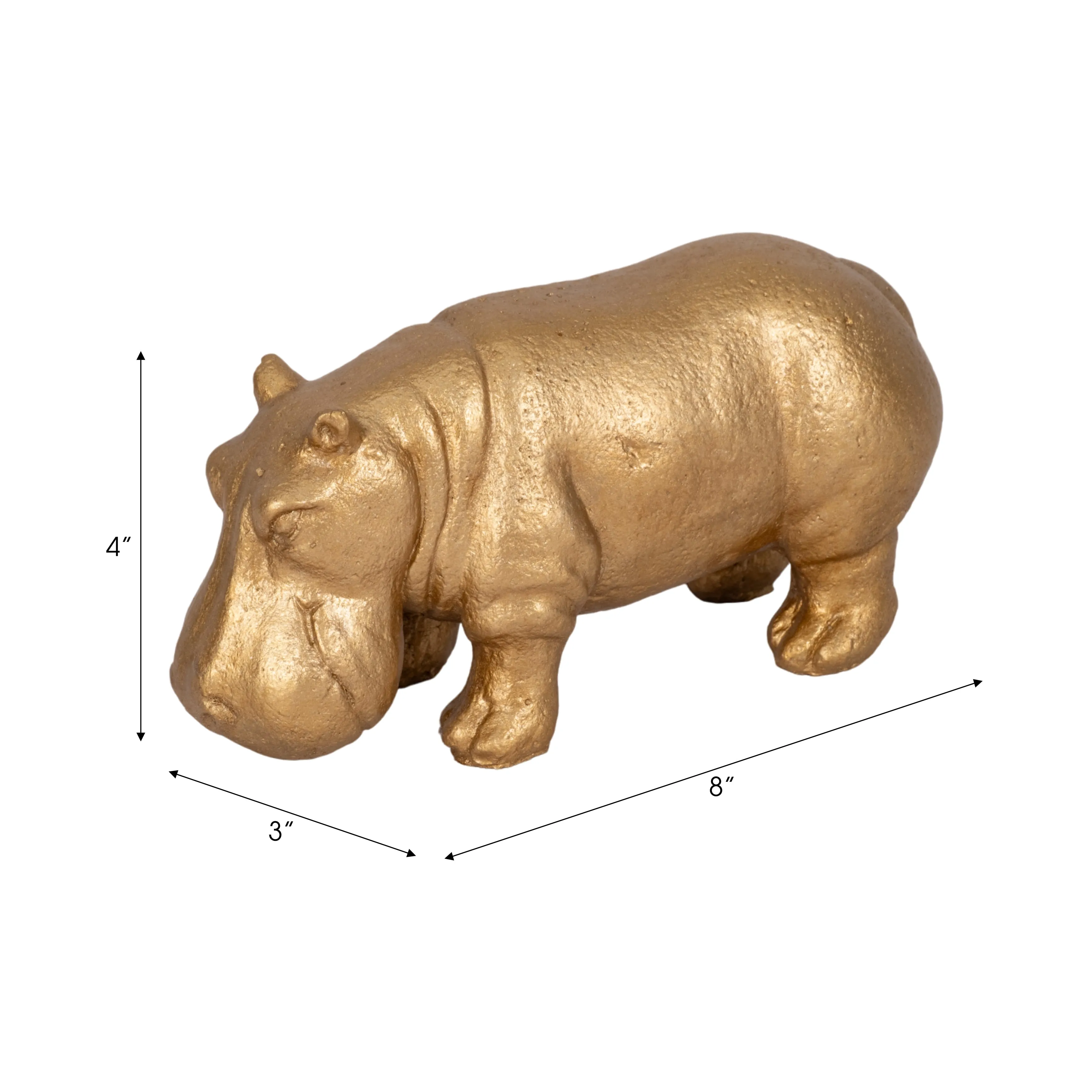 8" Hungry Hippo, Gold