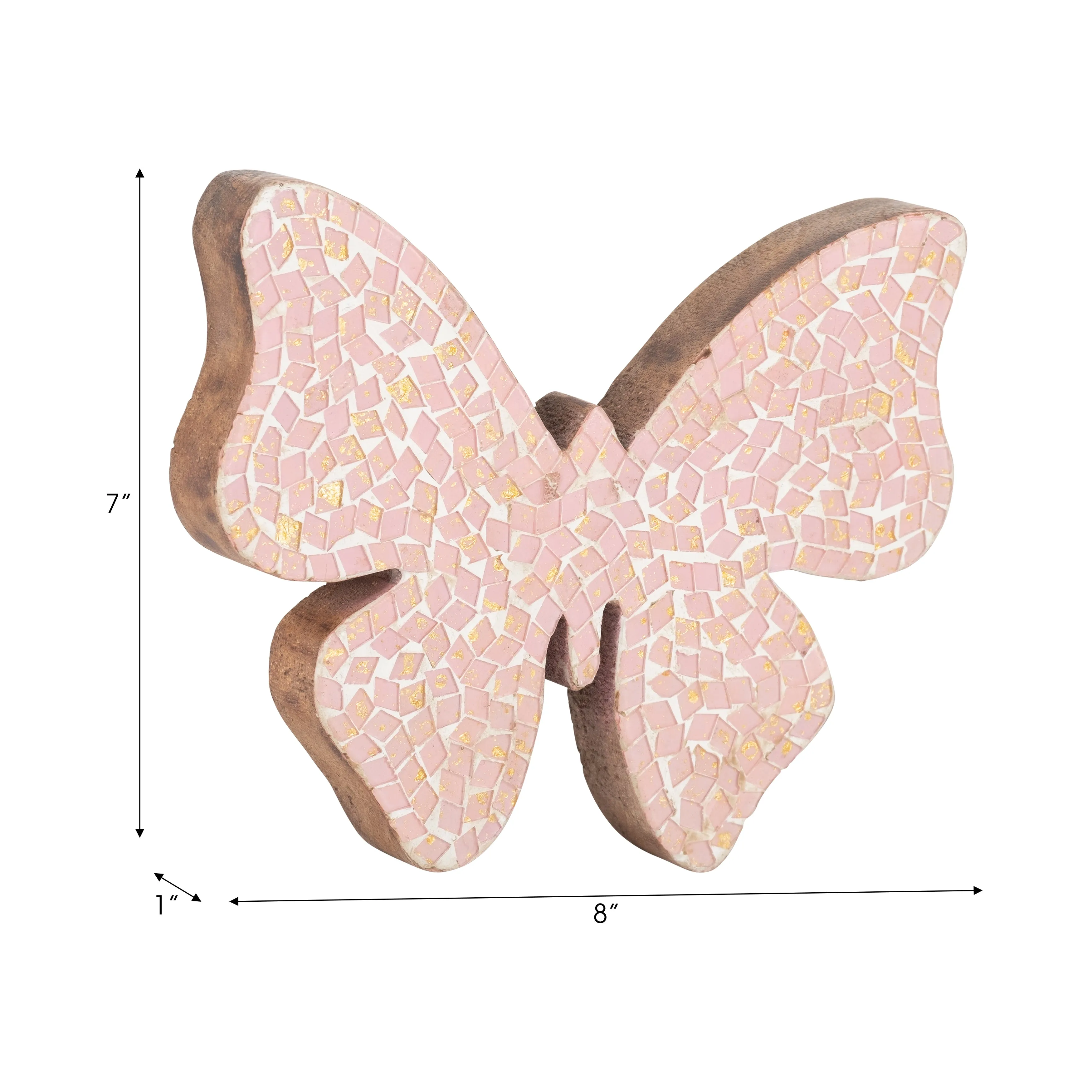 8" MOSAIC BUTTERFLY, BLUSH