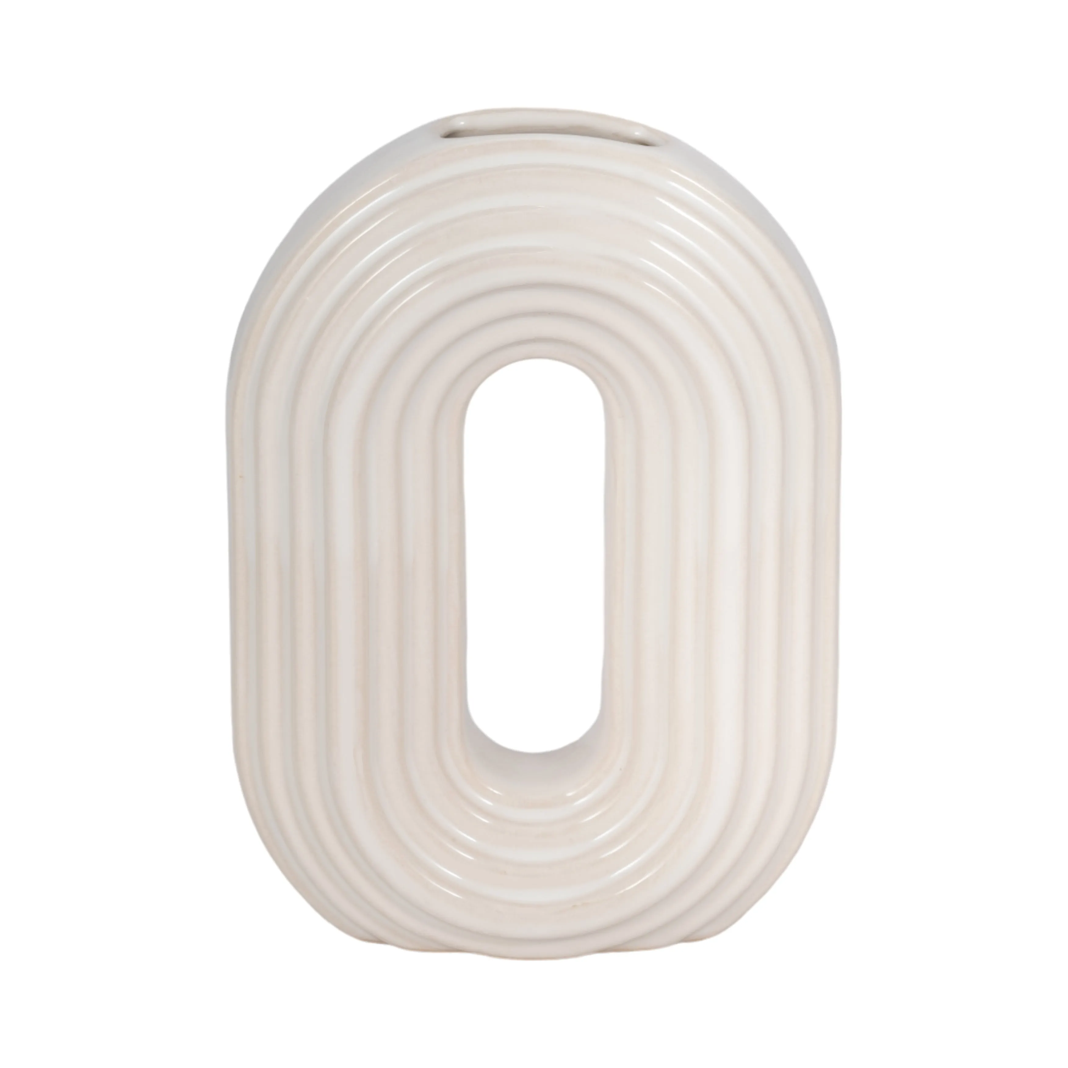 8" Oval Arch Vase, Ivory