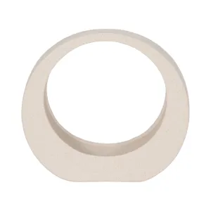 8" Sand Glaze Loop Object, White