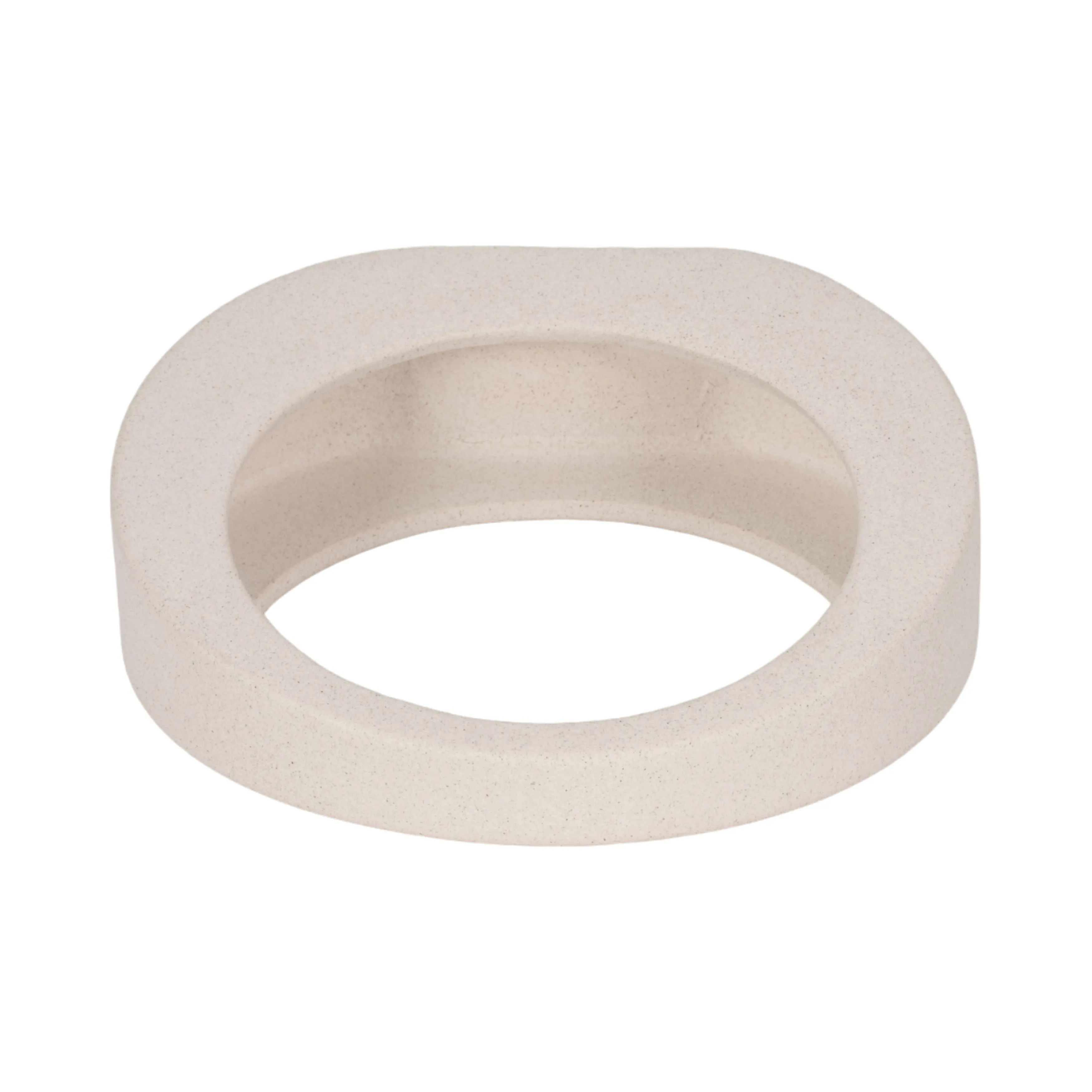 8" Sand Glaze Loop Object, White