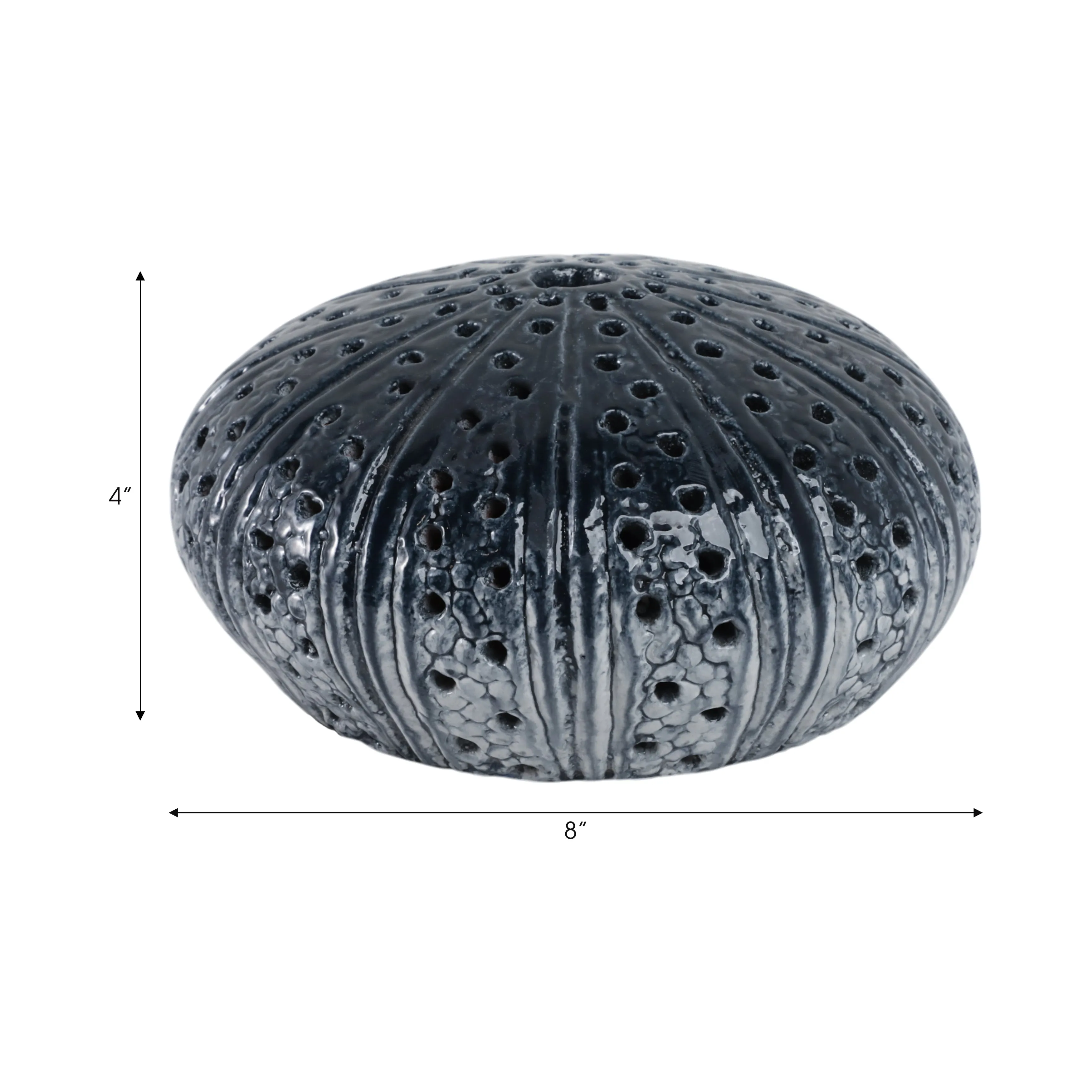8" Sea Urchin Object Reactive Finish, Blue