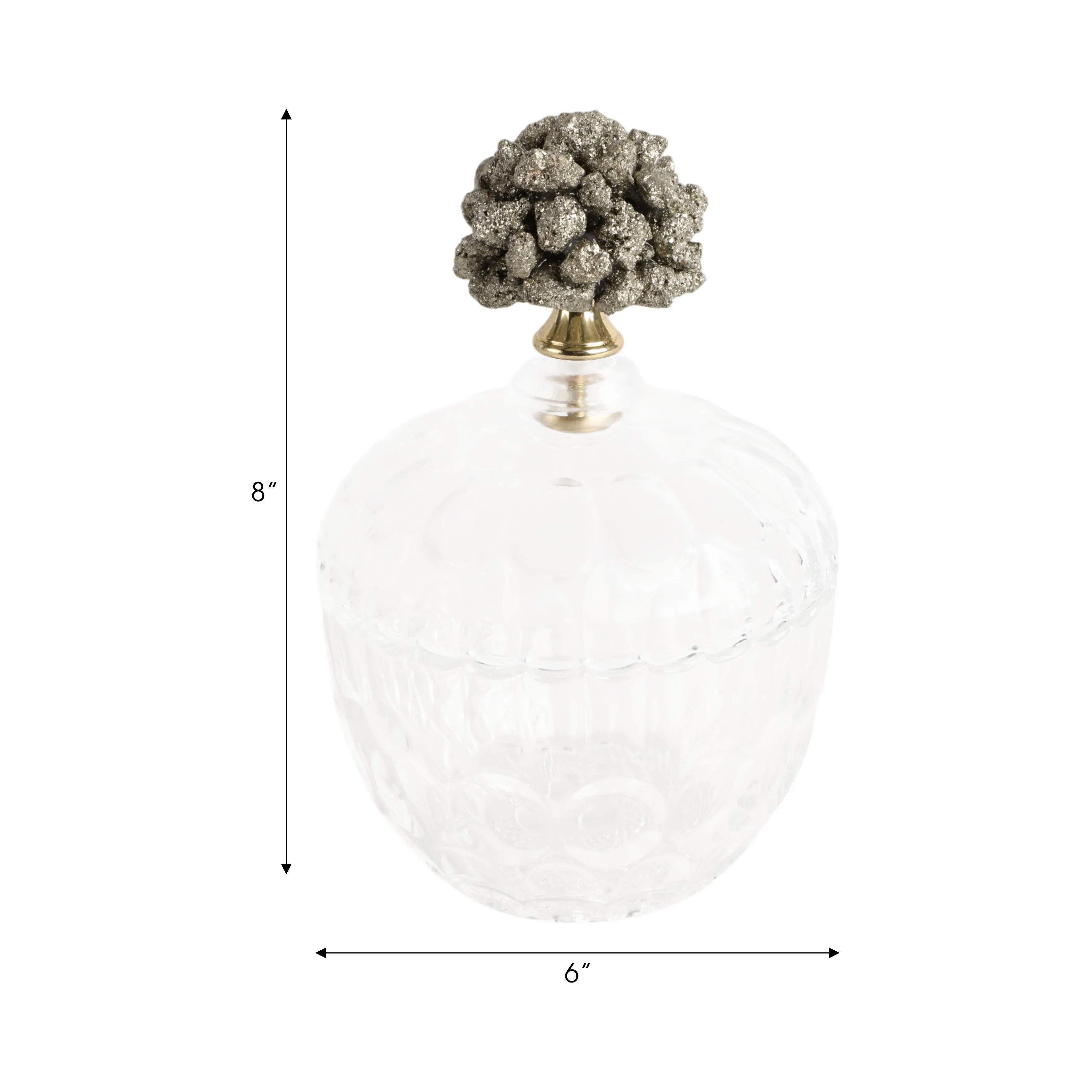 8" Stella Large Stone And Glass Jar