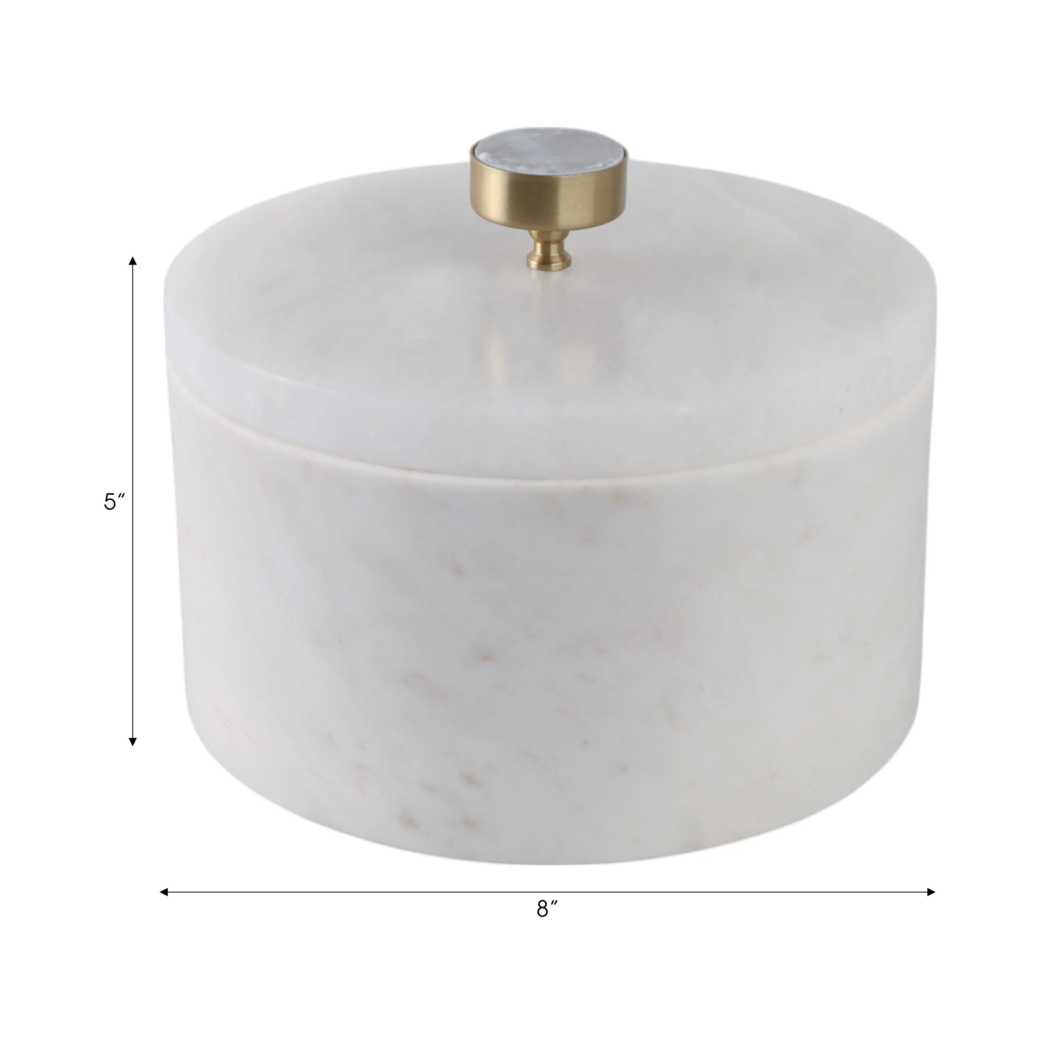 8" Vero Large Alabaster And Marble Box