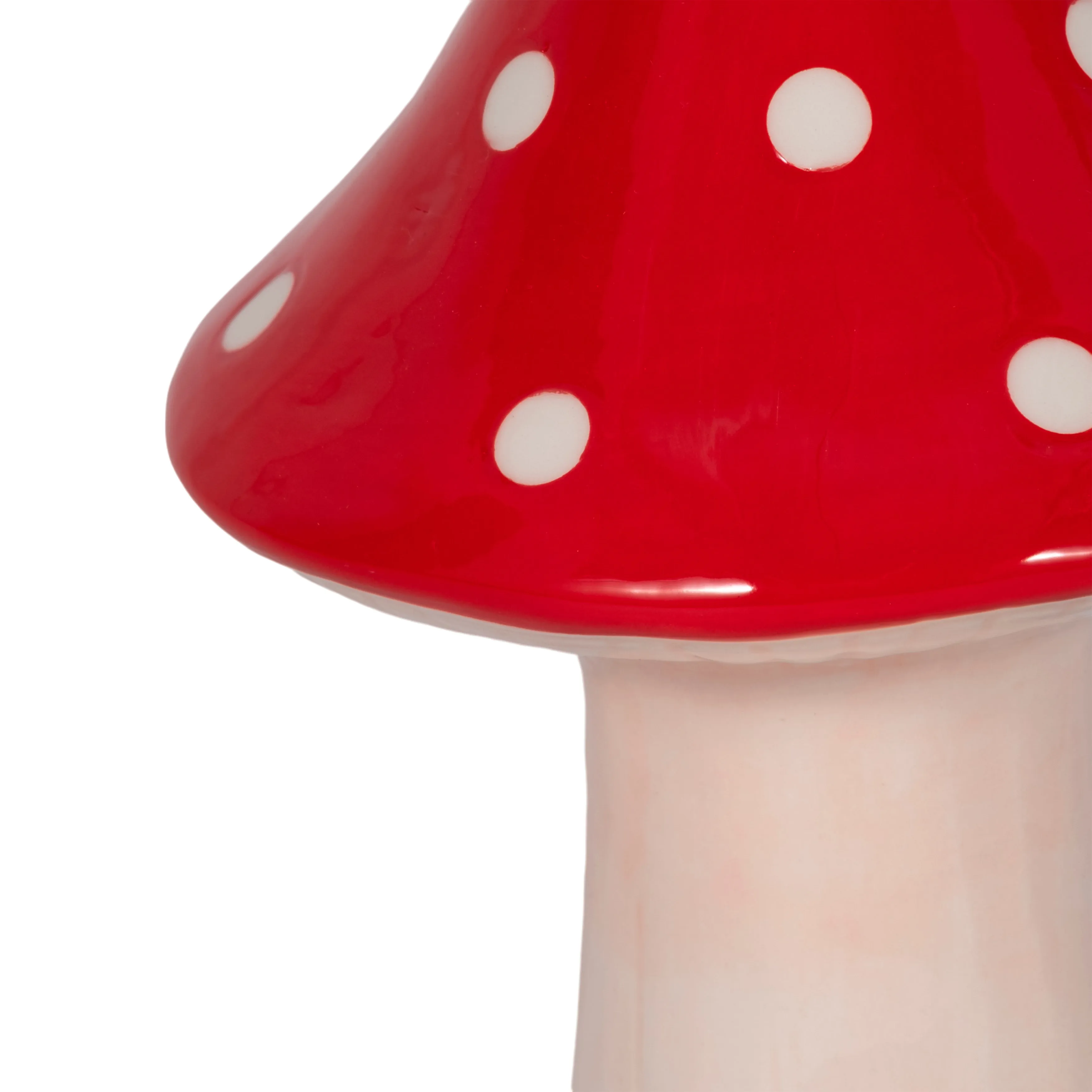 8" White Dot Fairy Mushroom, Red/white