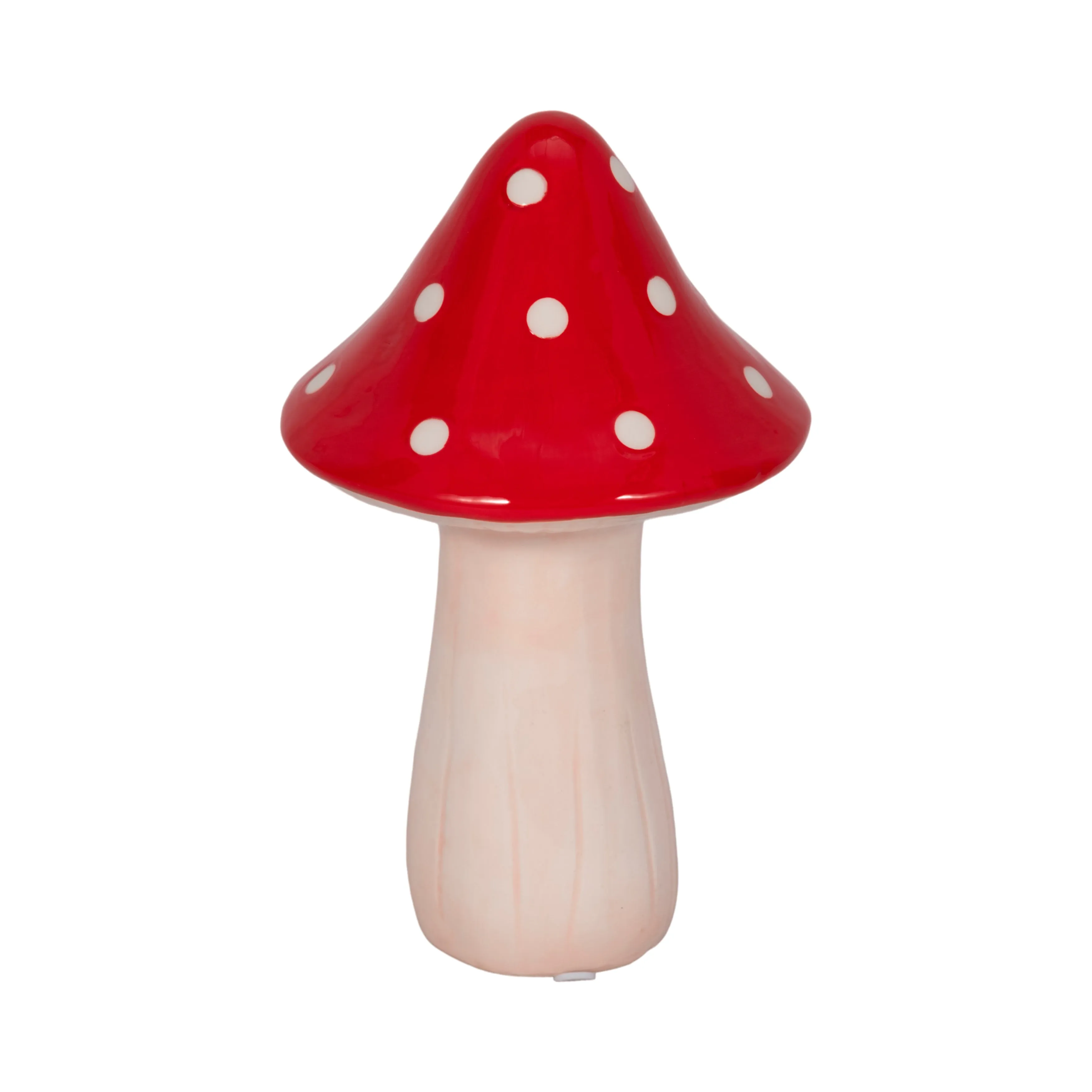 8" White Dot Fairy Mushroom, Red/white