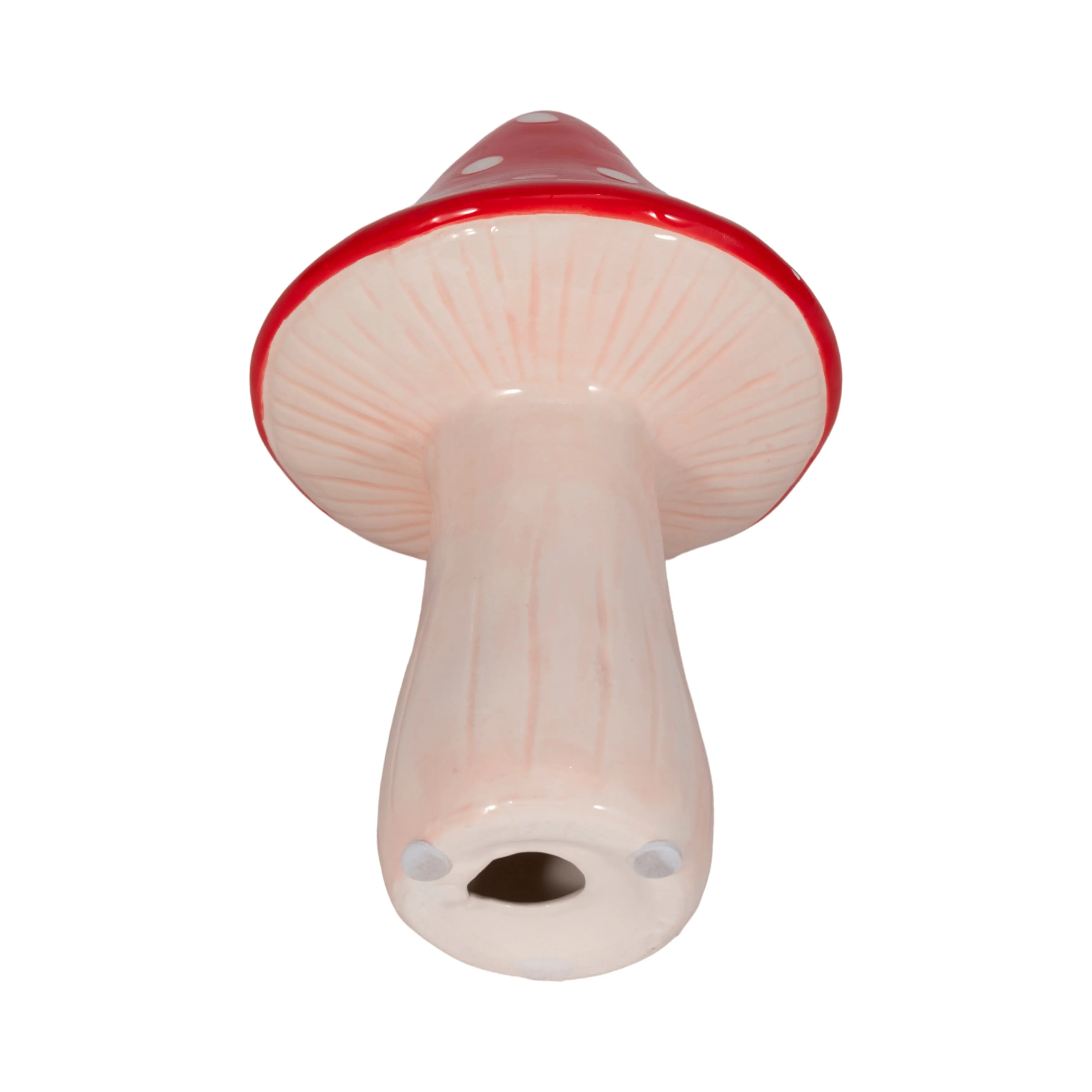 8" White Dot Fairy Mushroom, Red/white
