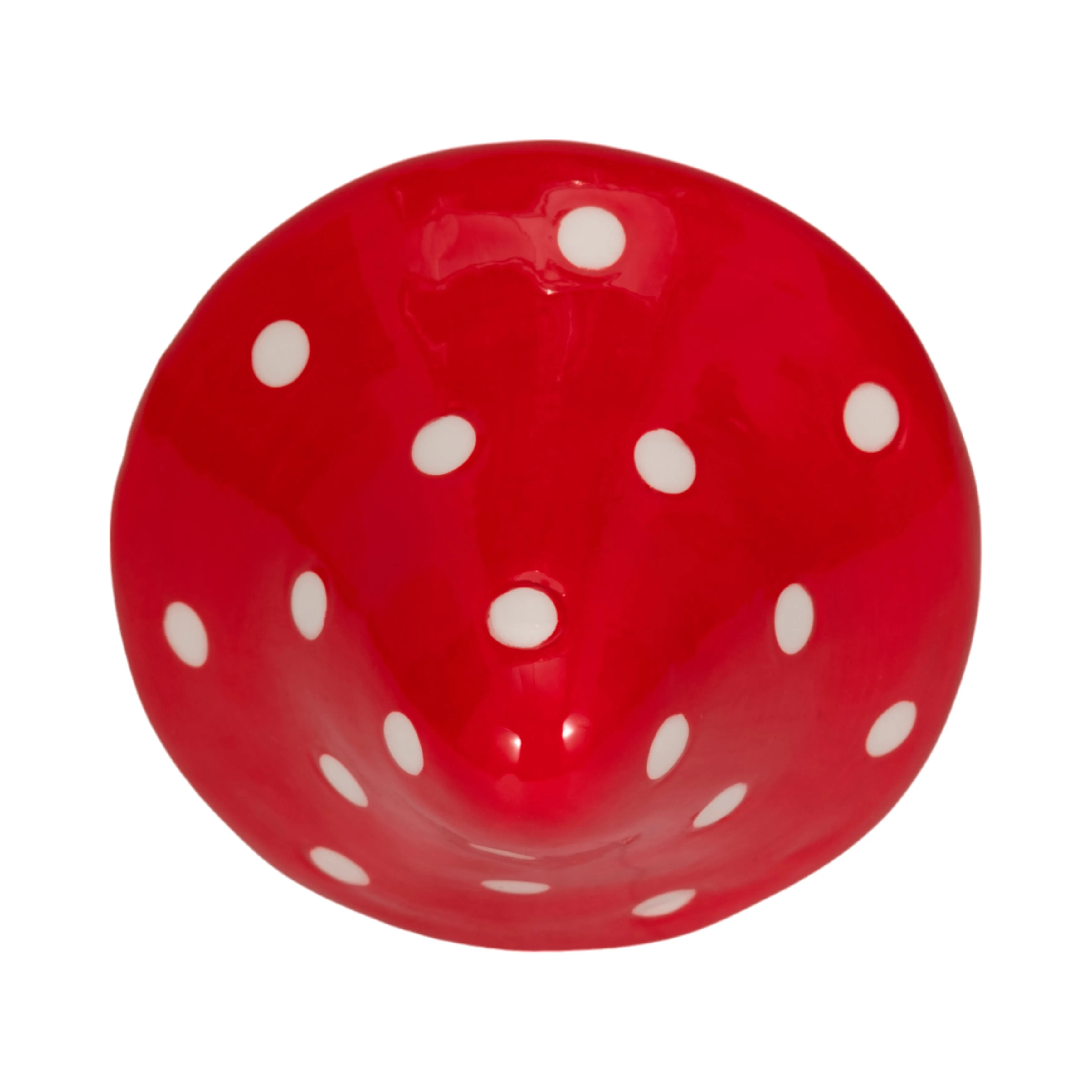 8" White Dot Fairy Mushroom, Red/white