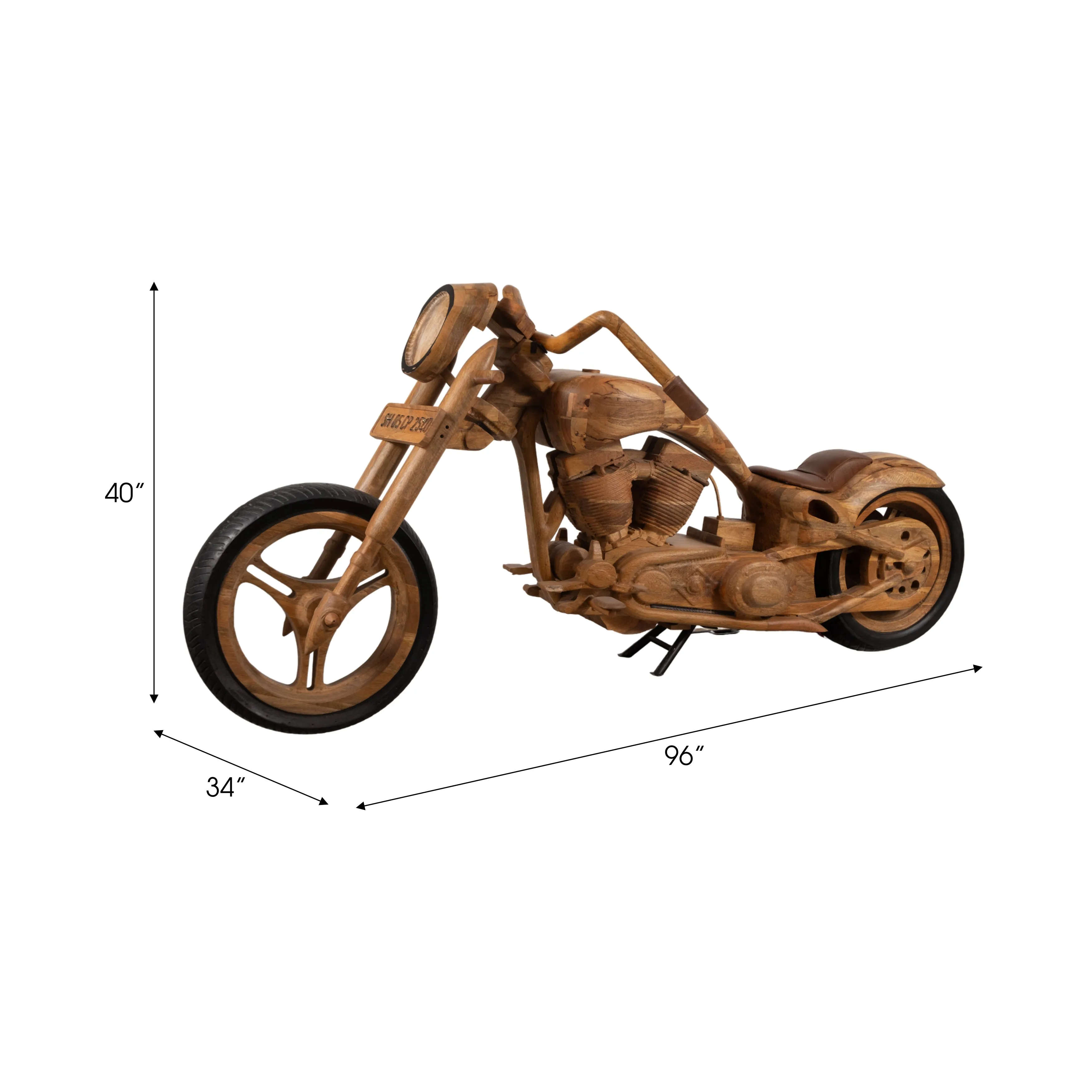 96"WOODEN CHOPPER BIKE, NATURAL