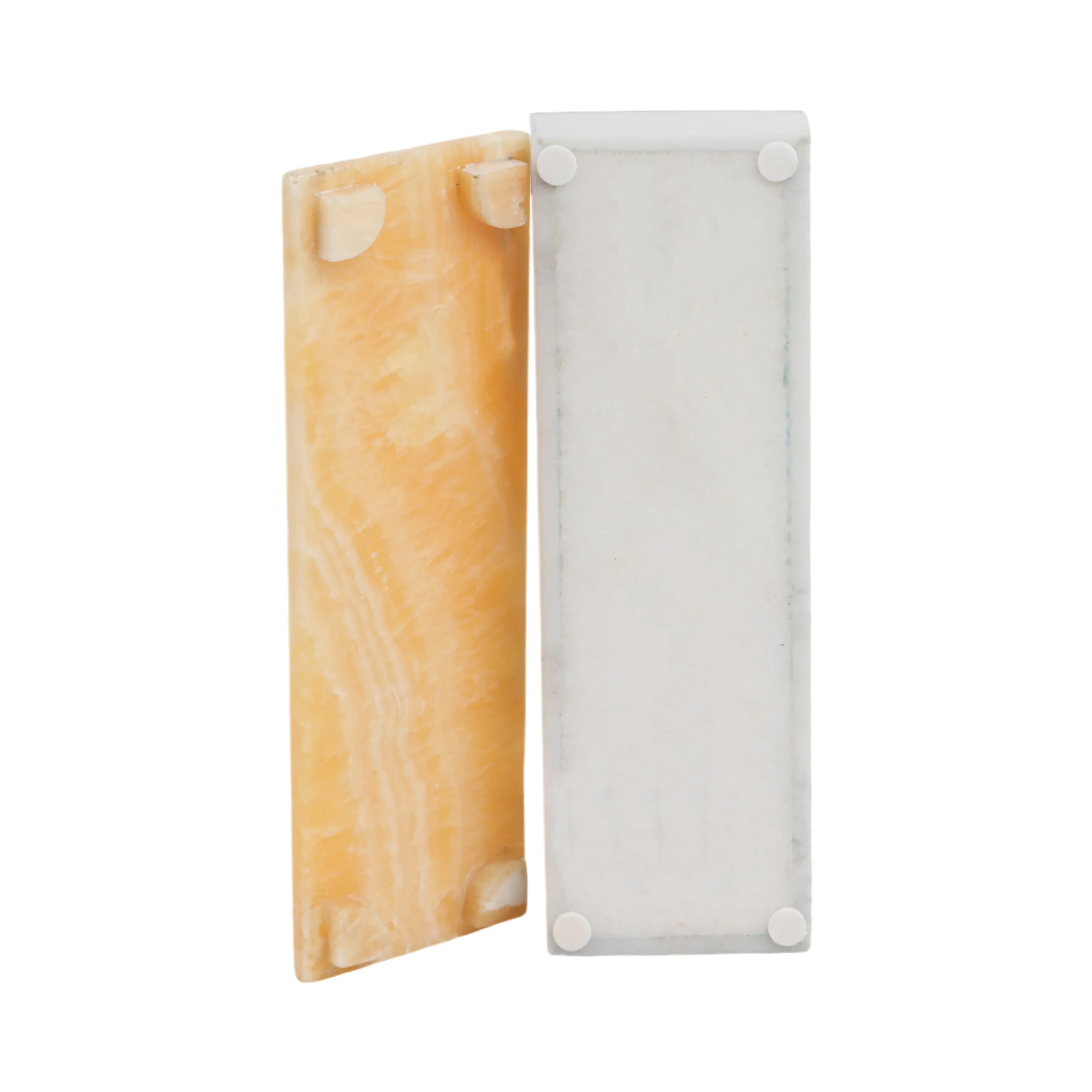 9" Honey Onyx And Brass Box