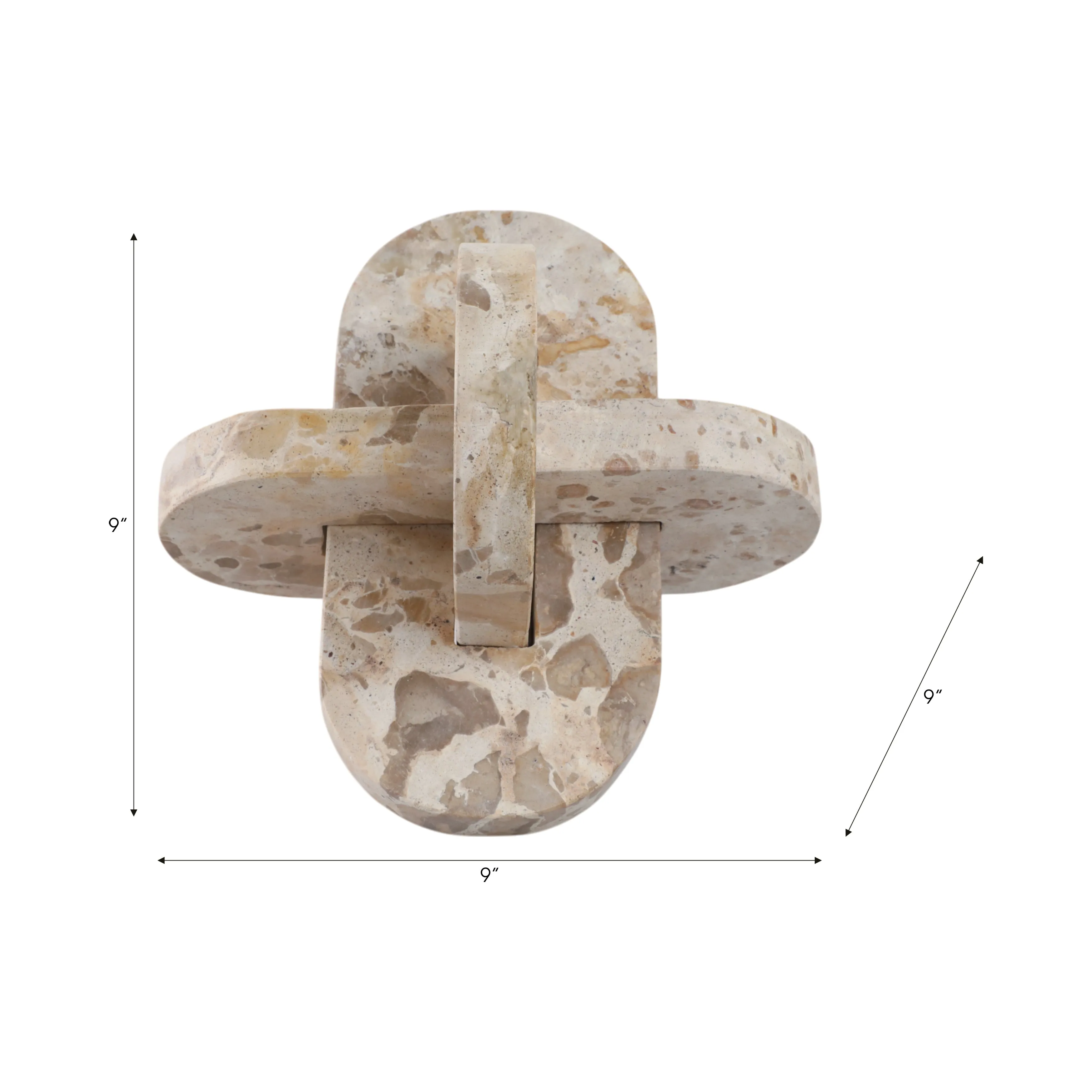 9" Pompano Large Beige Marble Knot