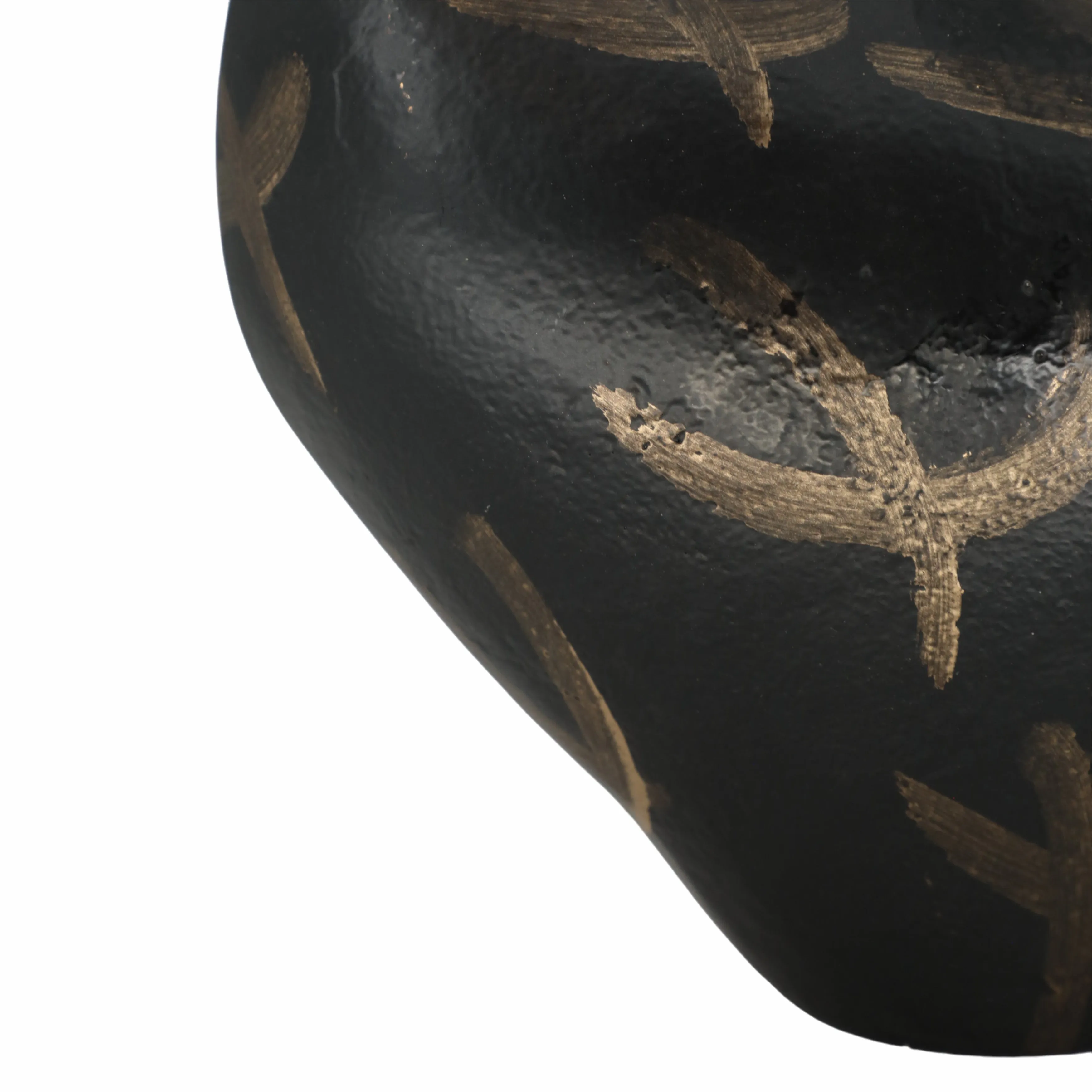 9" Ponce Tribal Black & Gold Vase
