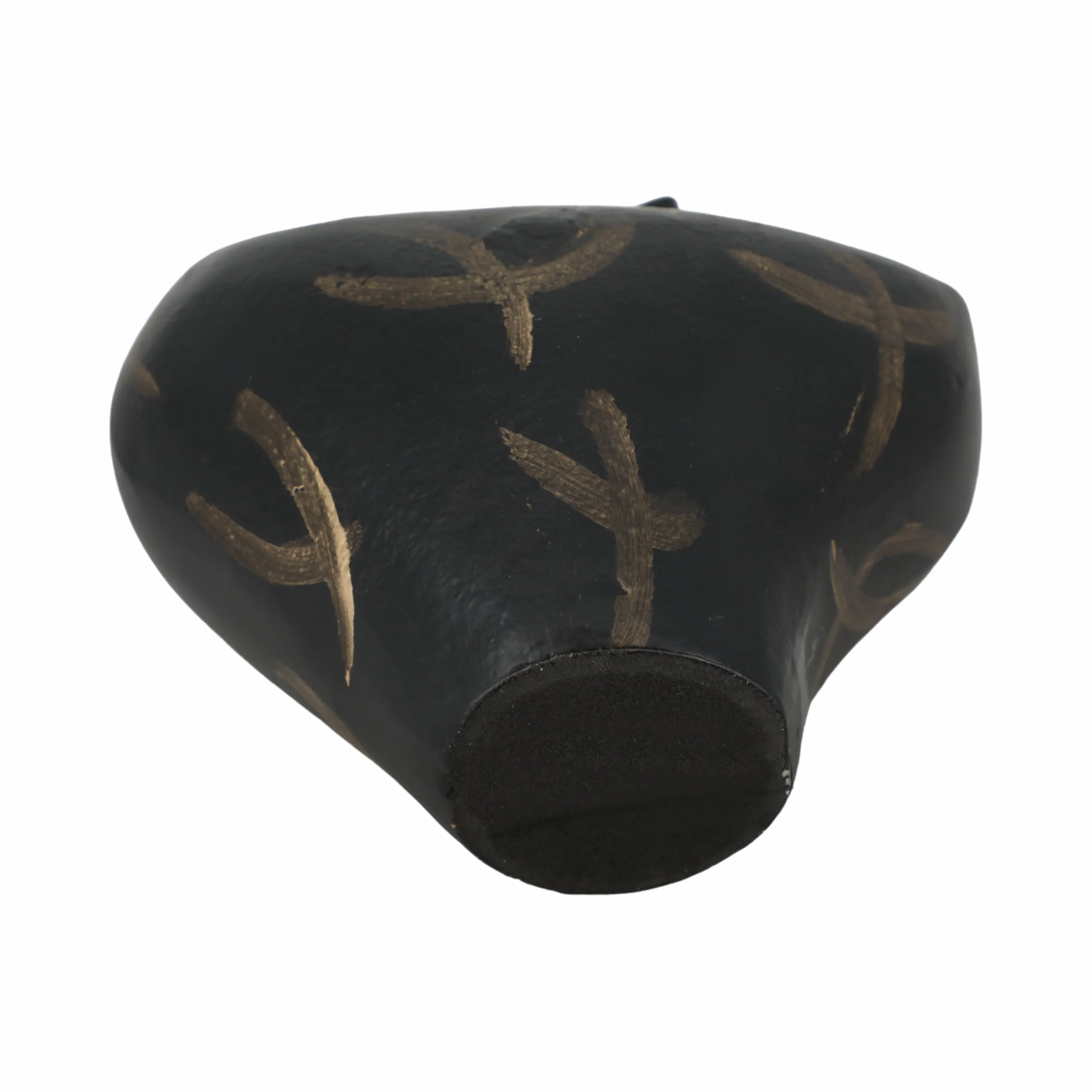 9" Ponce Tribal Black & Gold Vase