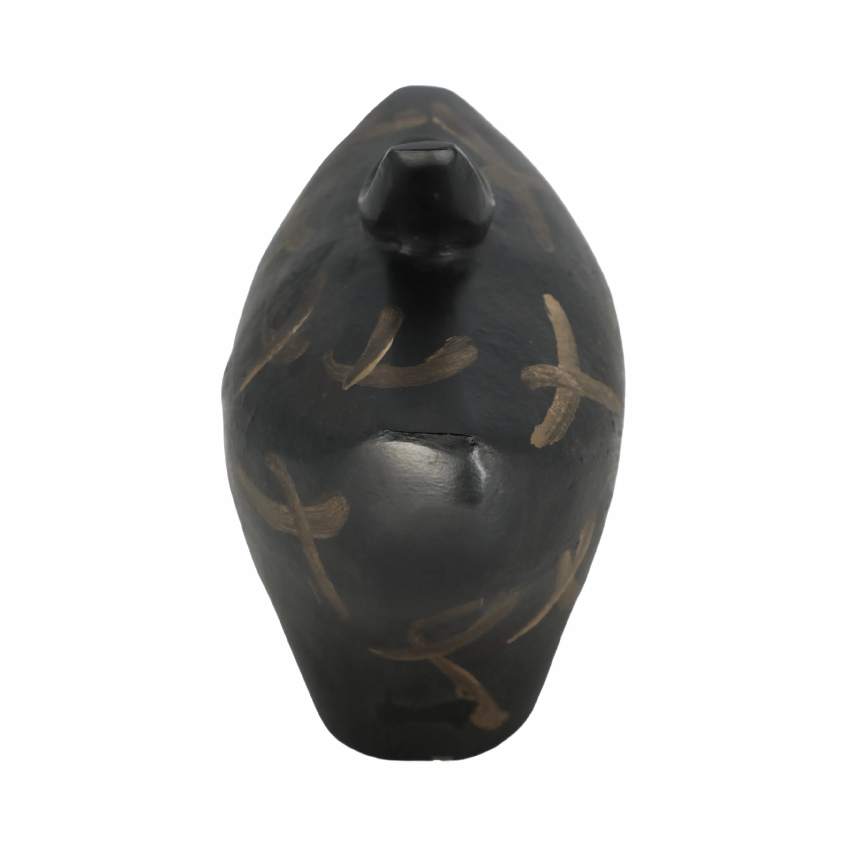 9" Ponce Tribal Black & Gold Vase