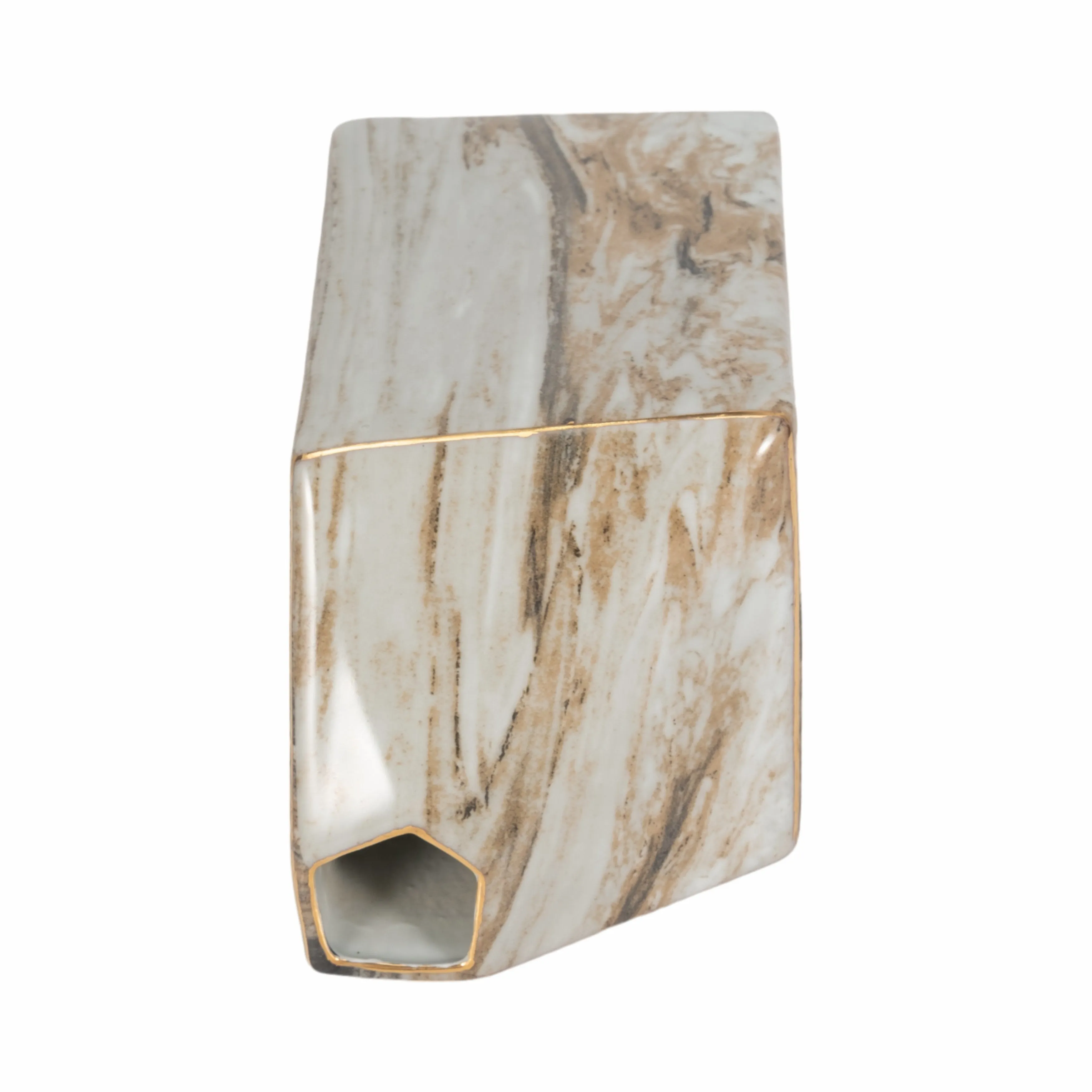 9" SALMAIS LARGE VASE, GRAY MARBLE