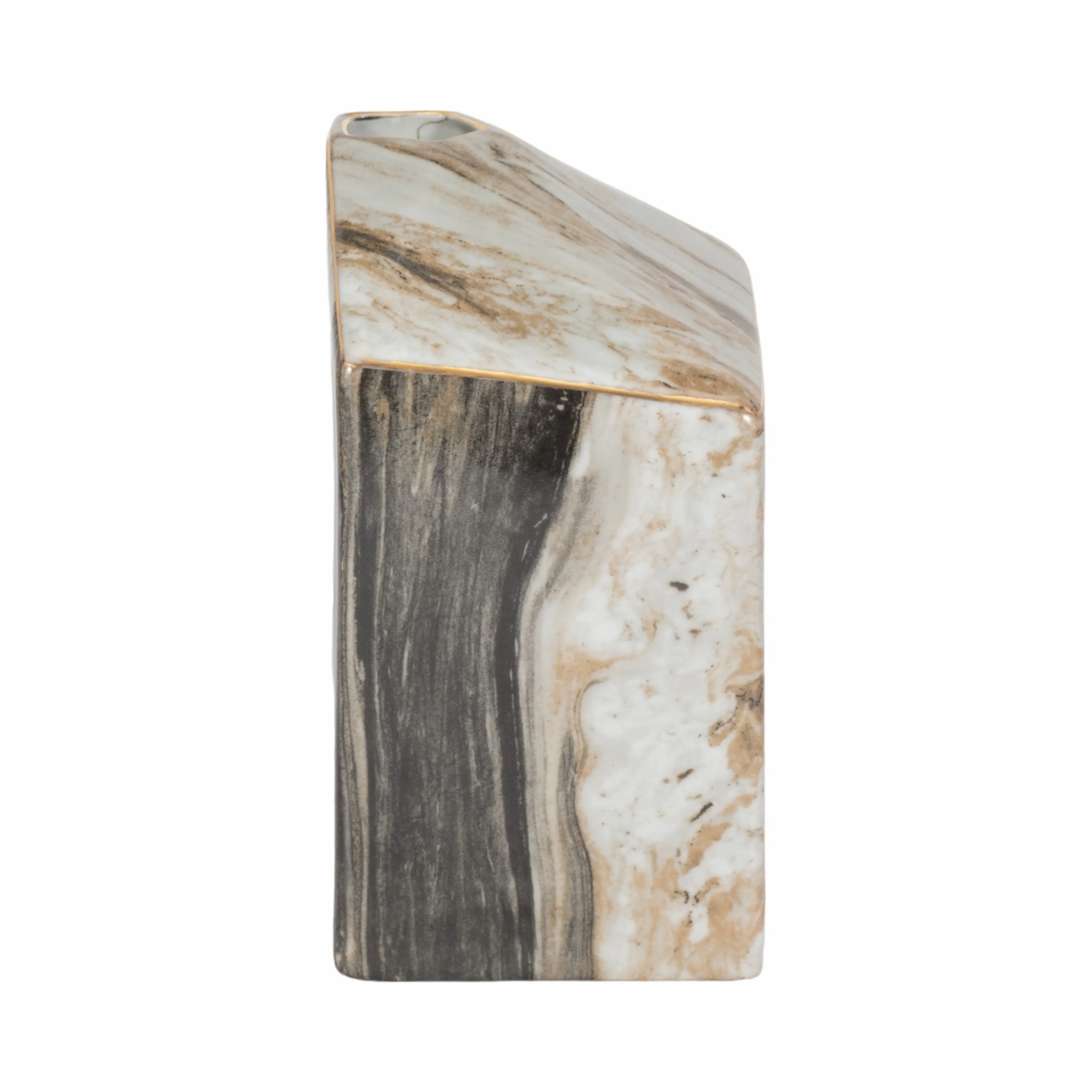 9" SALMAIS LARGE VASE, GRAY MARBLE