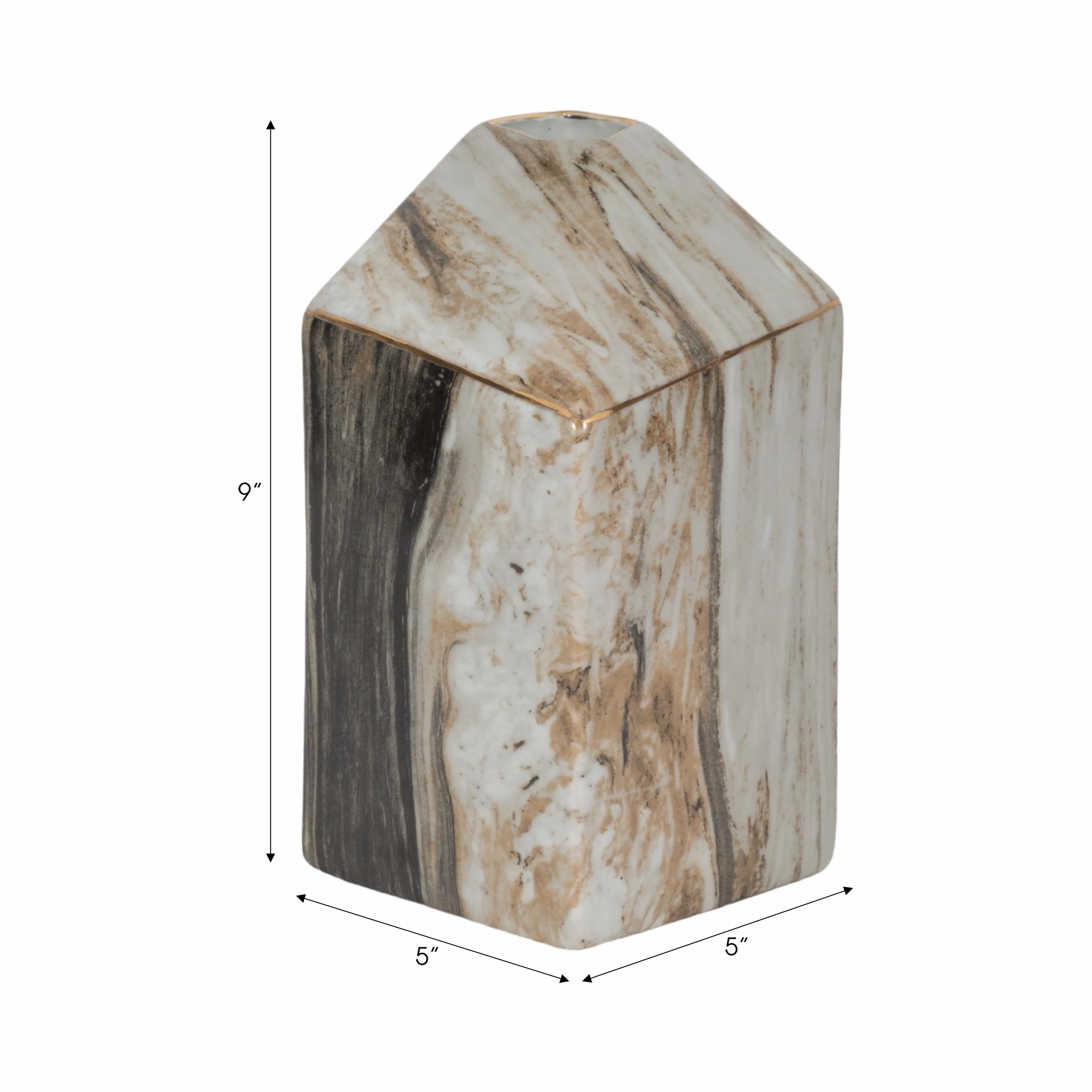 9" SALMAIS LARGE VASE, GRAY MARBLE
