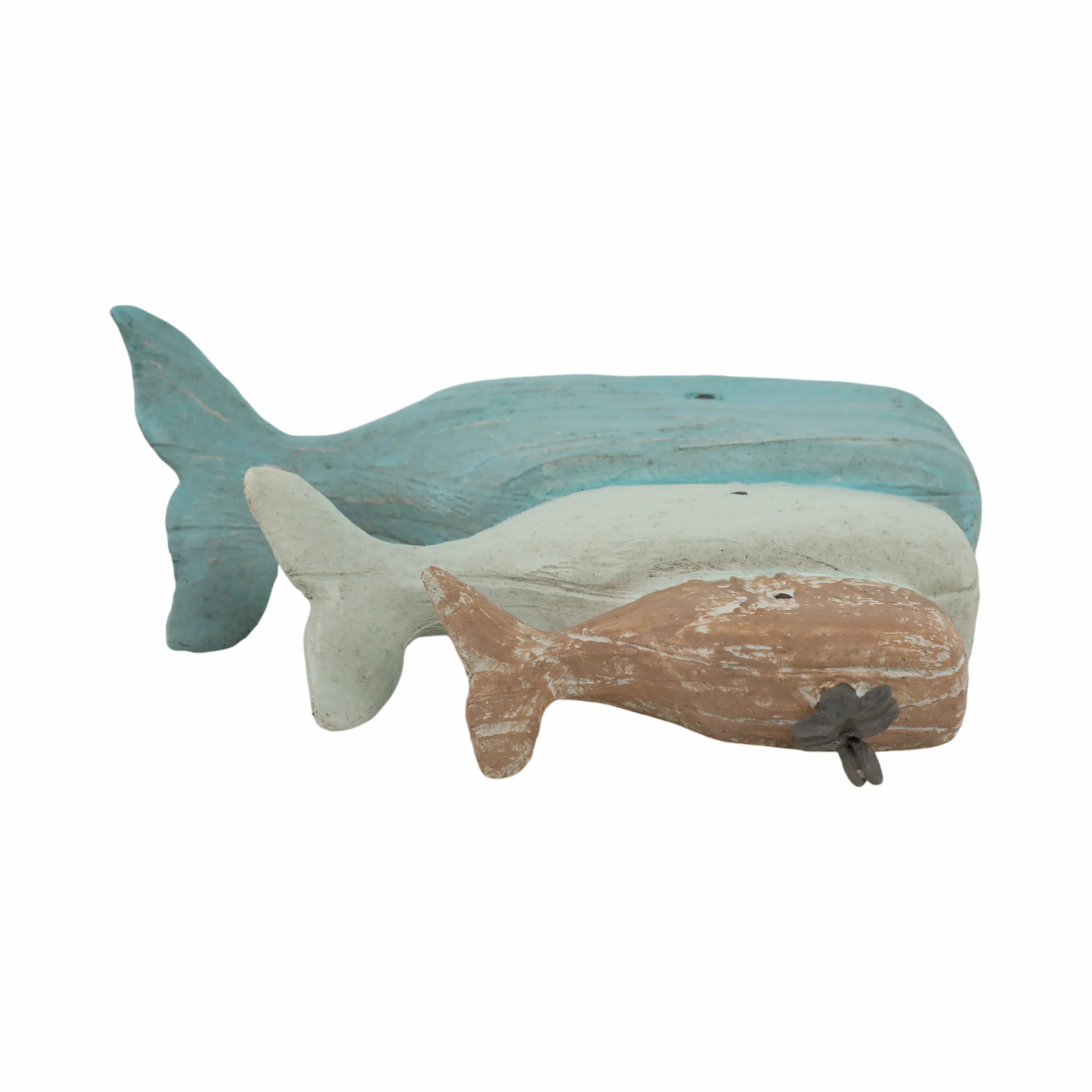 9" Stack Of 3 Whales, Multi