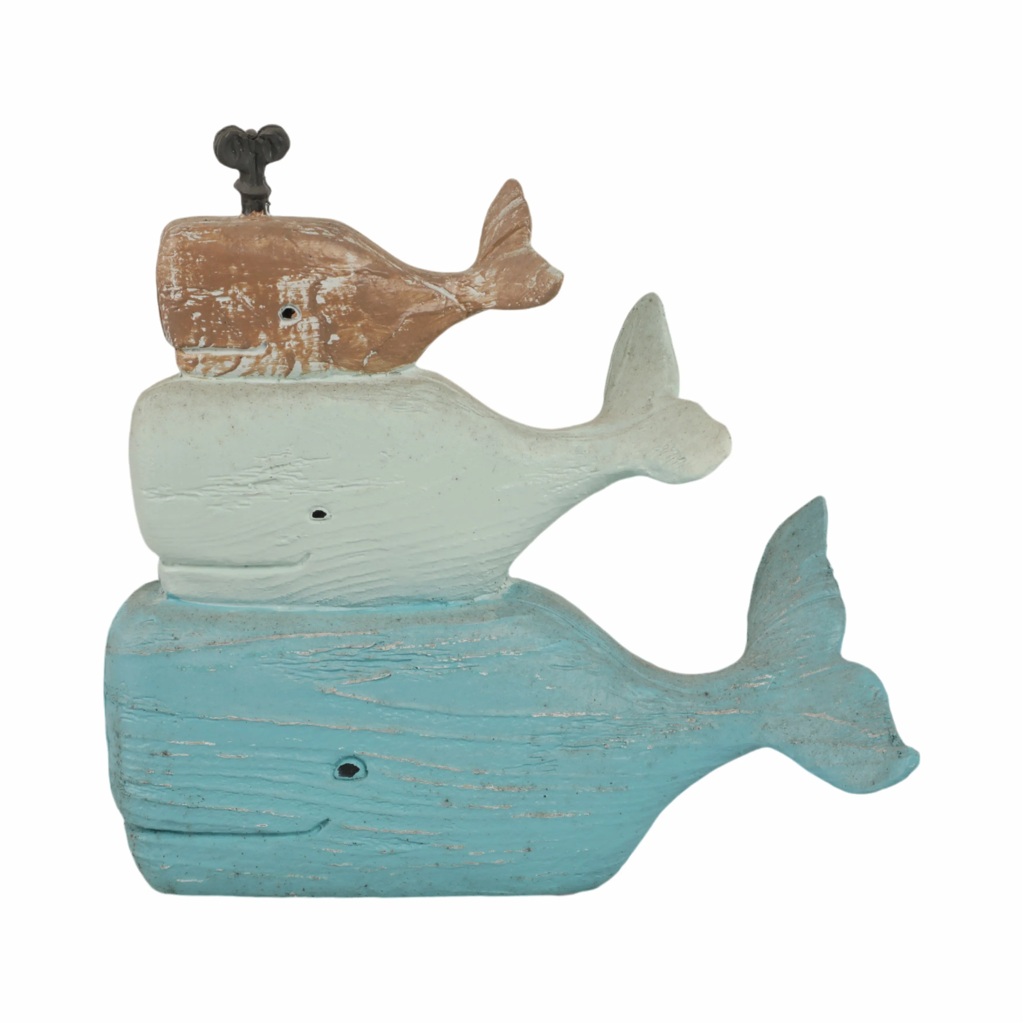 9" Stack Of 3 Whales, Multi