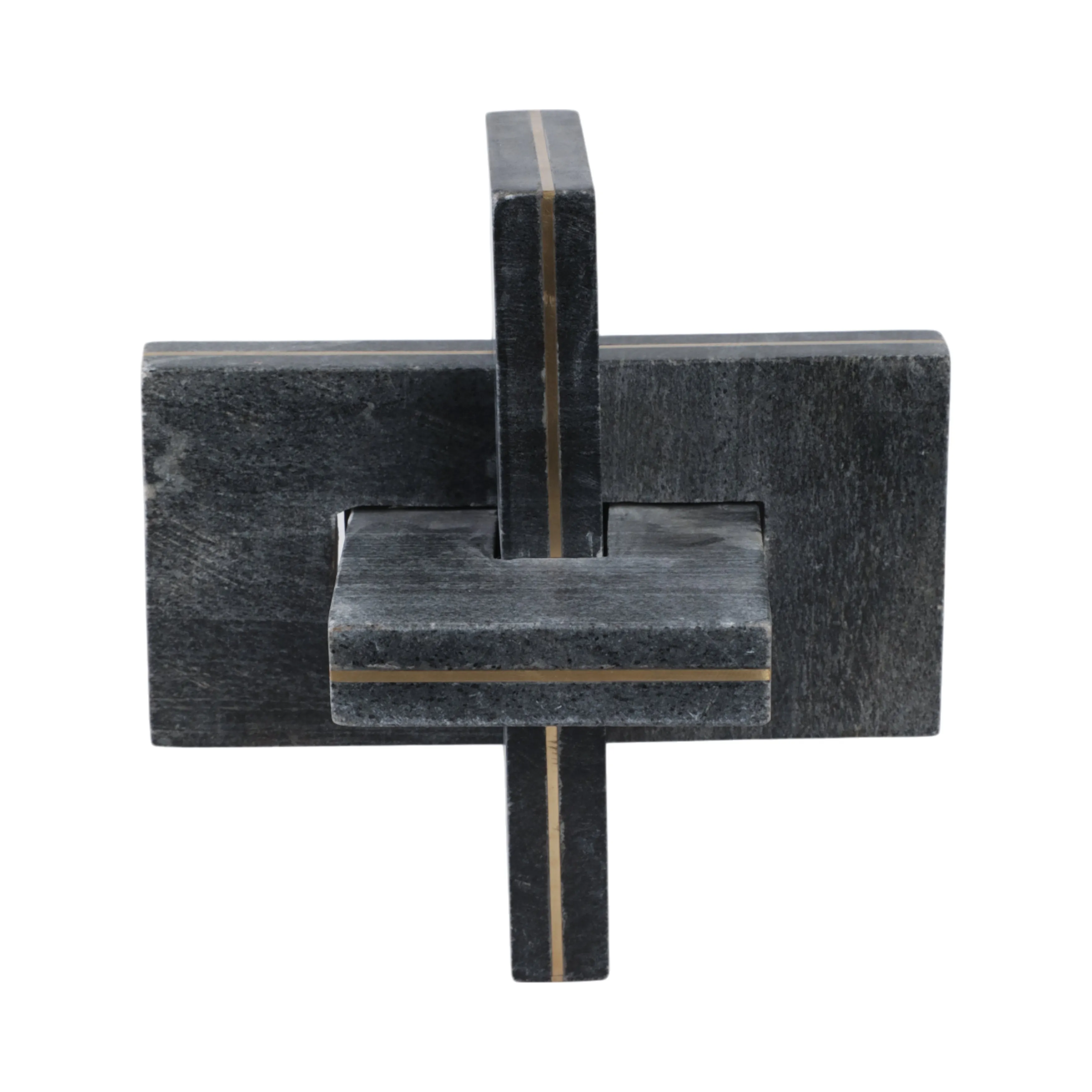 9" Walton Large Black Marble And Brass Knot