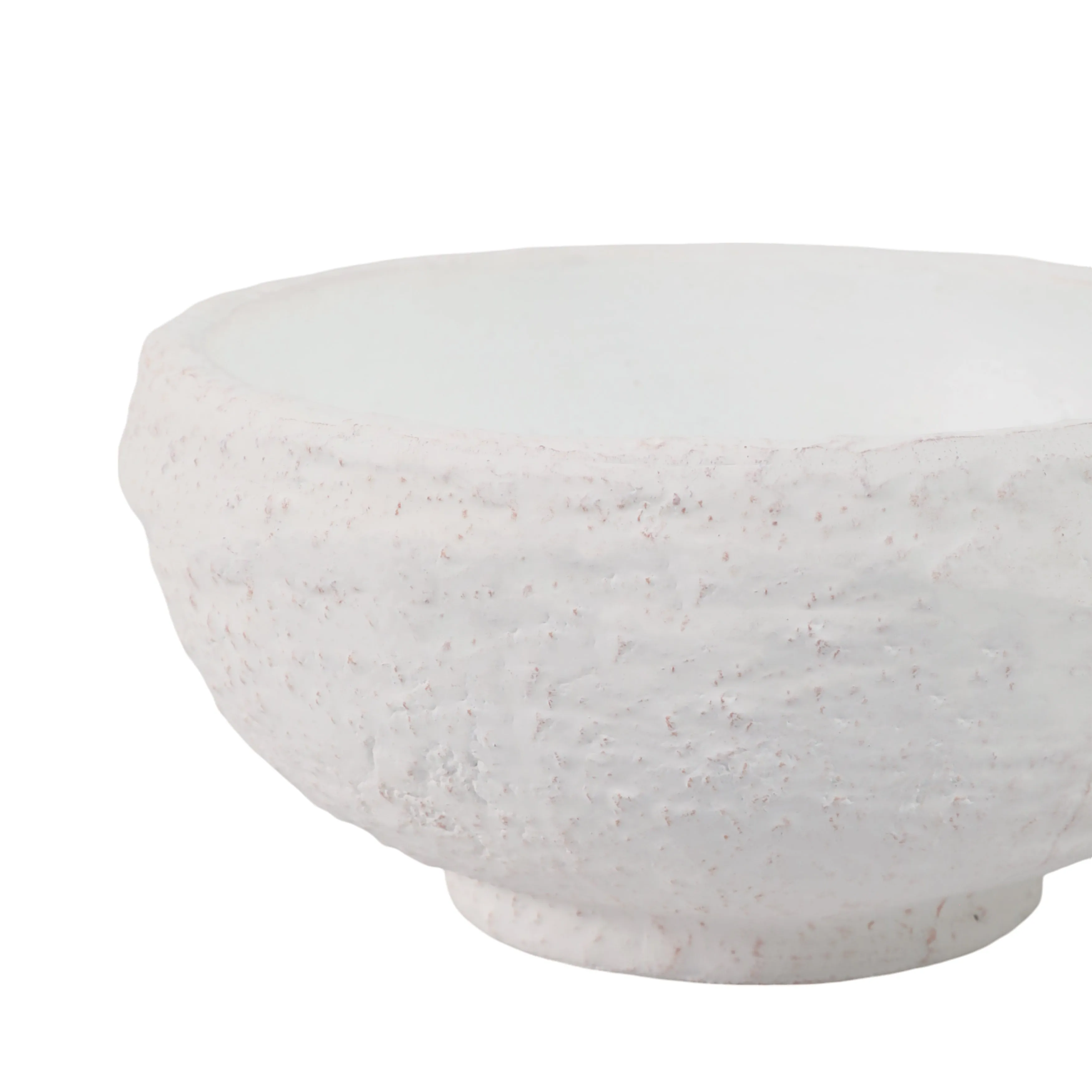 9x9" Textured Terracotta Bowl, White