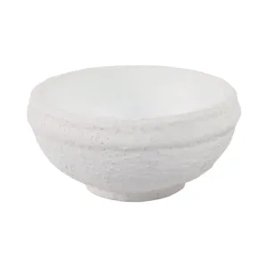 9x9" Textured Terracotta Bowl, White
