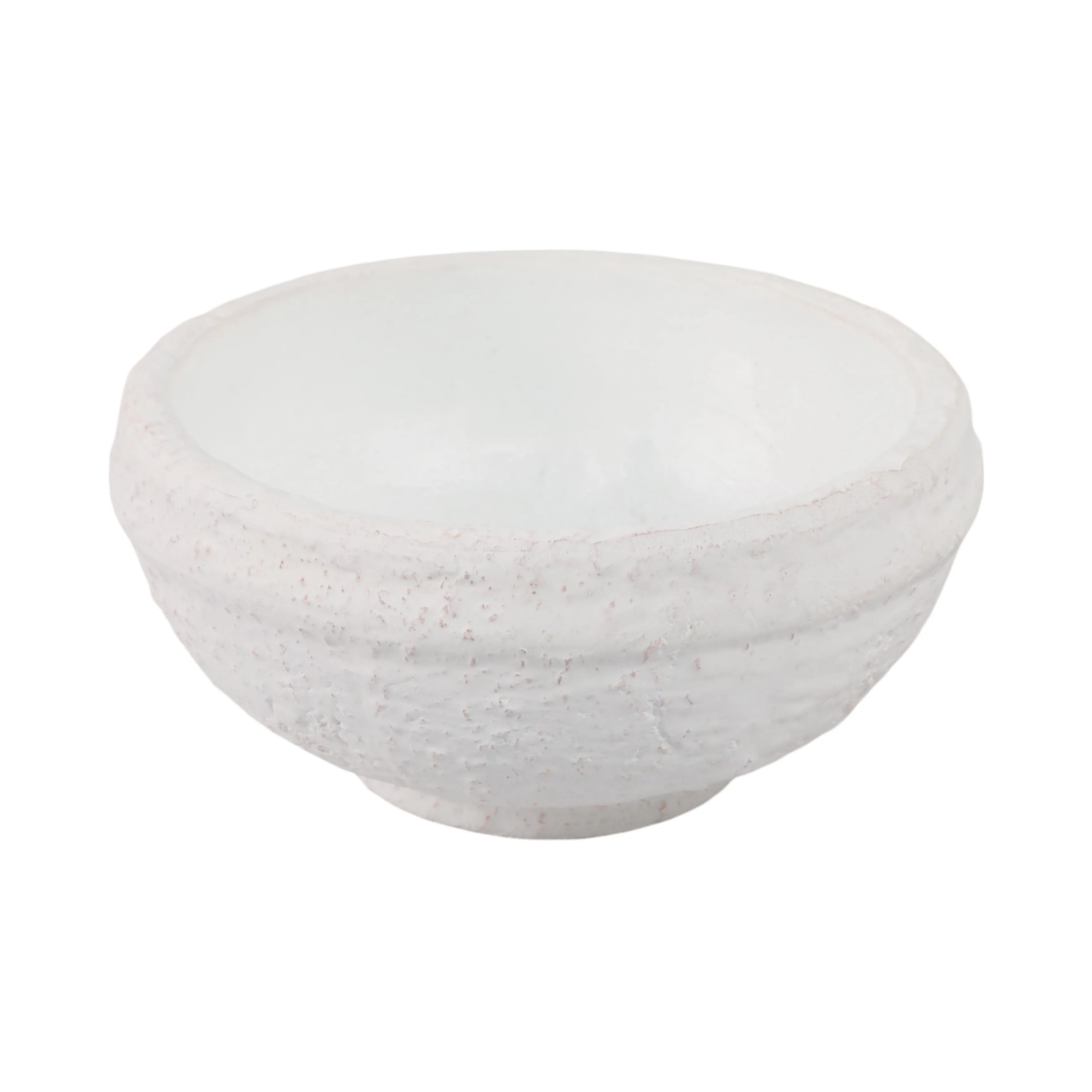 9x9" Textured Terracotta Bowl, White