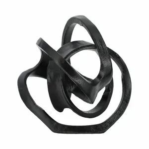 ALUMINUM KNOT SCULPTURE, 7", BLACK