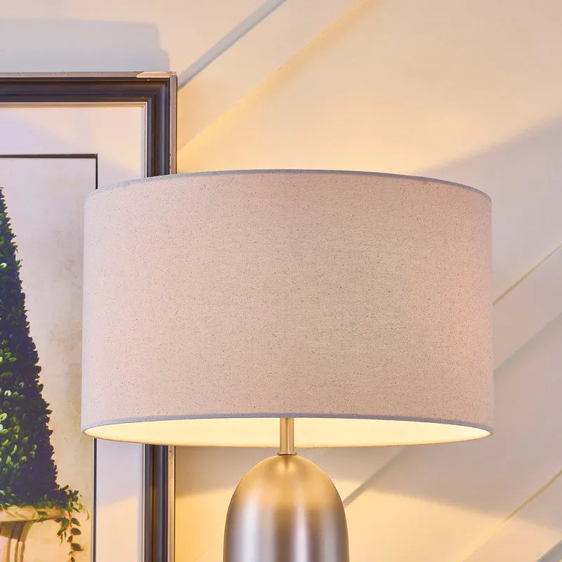 Atlas Matt Silver Table Lamp