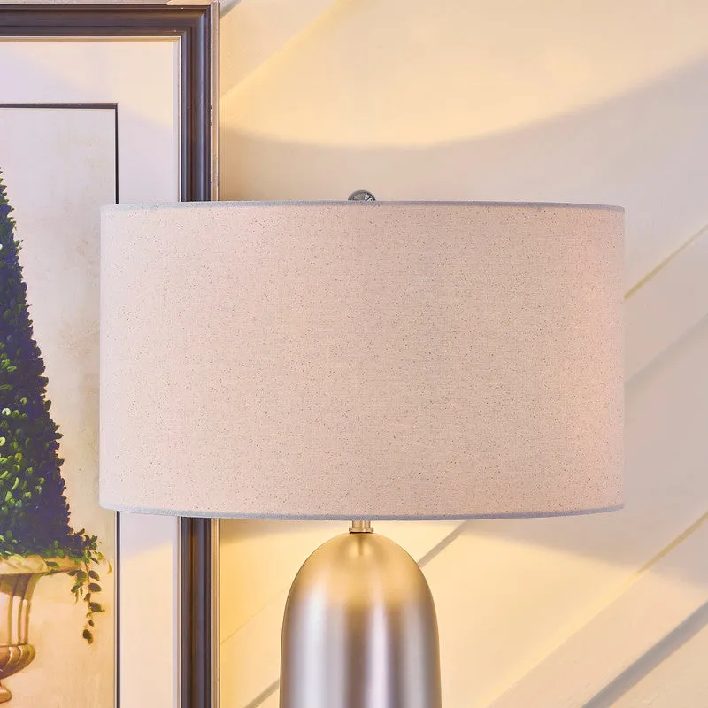 Atlas Matt Silver Table Lamp