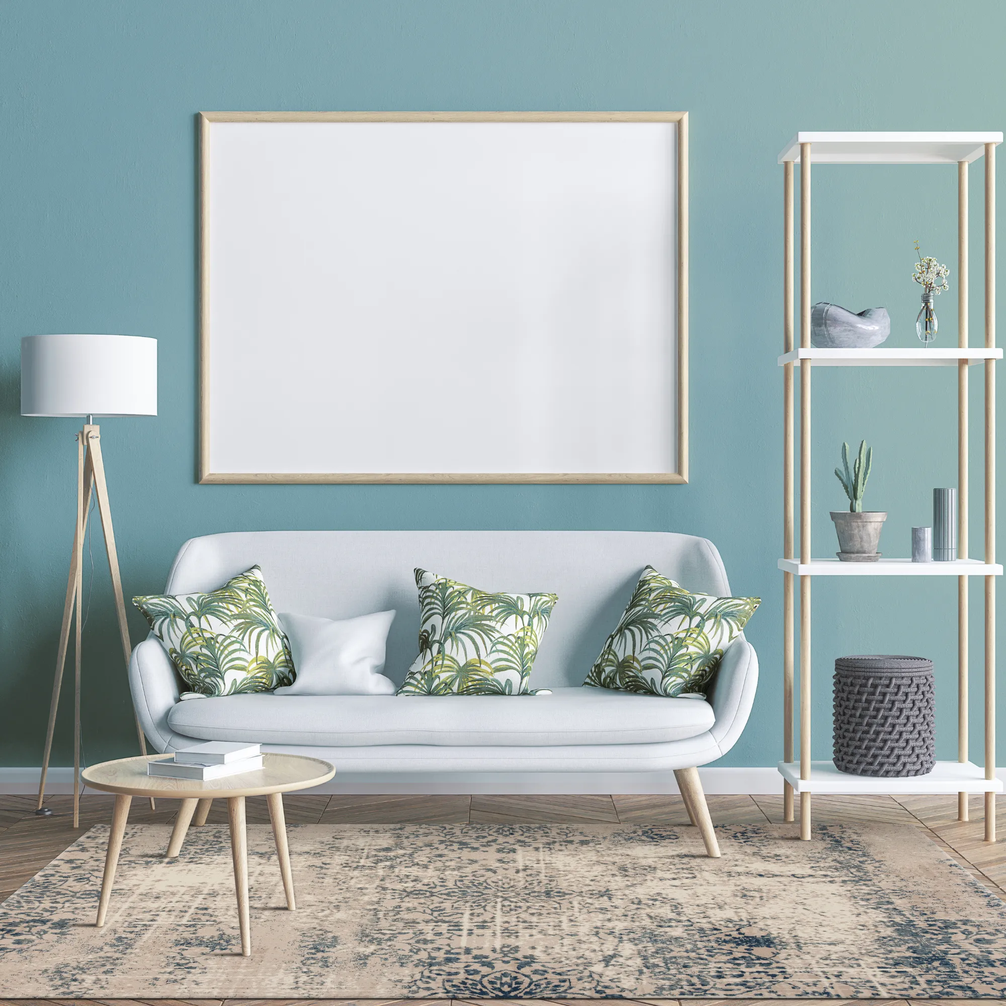 beige and blue rug |   