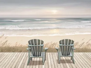 Boardwalk Sunset By Amber Sterling (Framed) - Light Blue