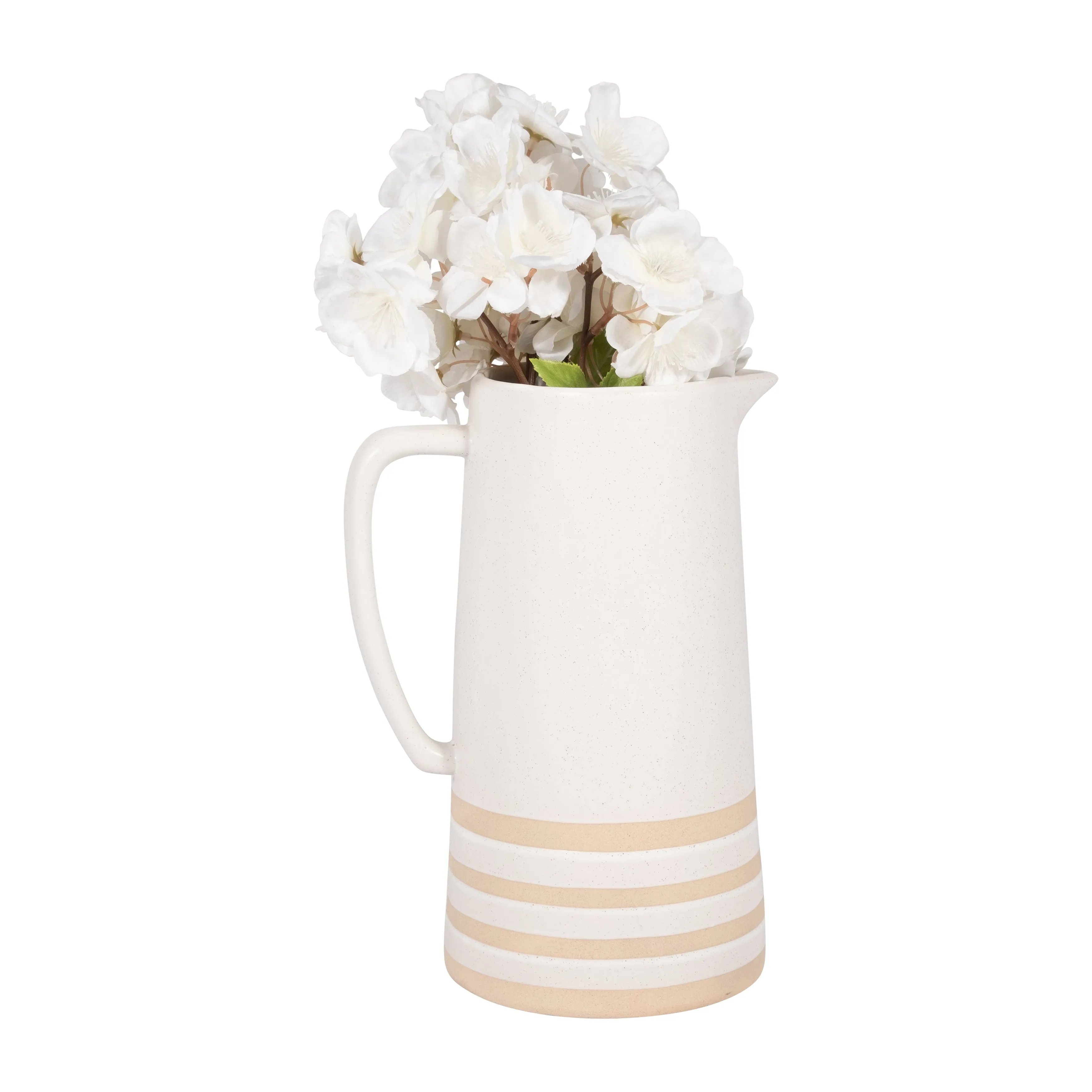 CER, 10" PITCHER WITH LINES, IVORY