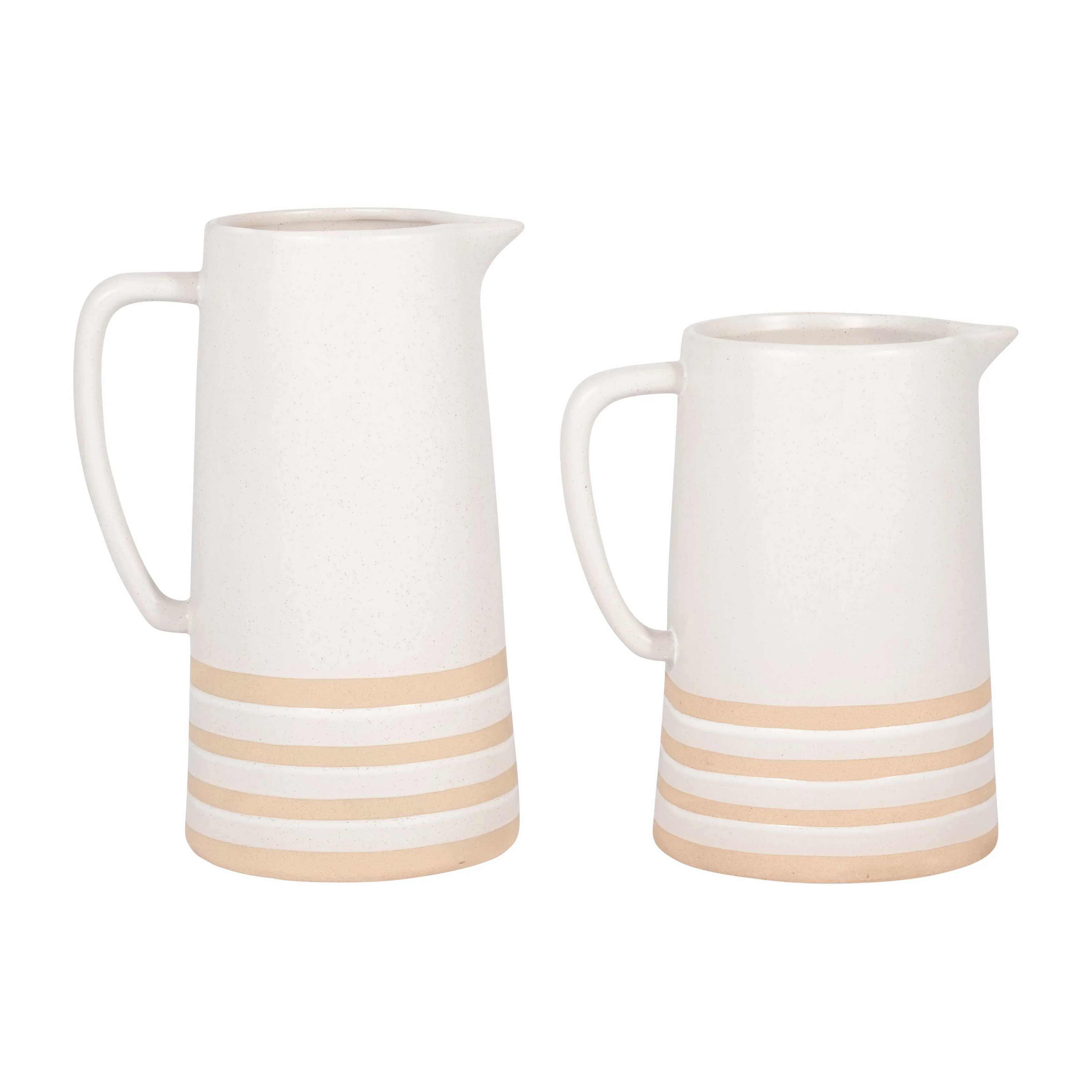 CER, 10" PITCHER WITH LINES, IVORY