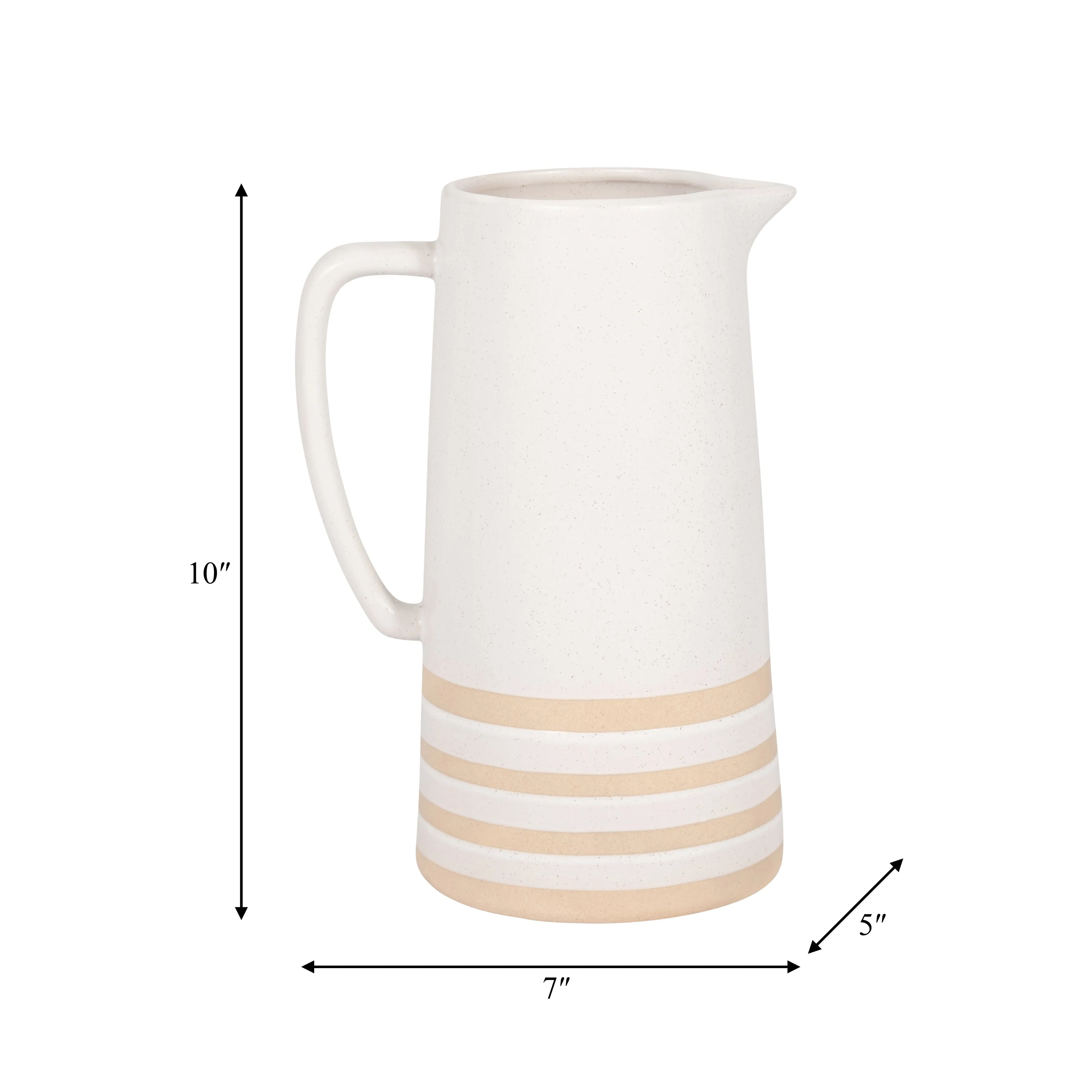 CER, 10" PITCHER WITH LINES, IVORY