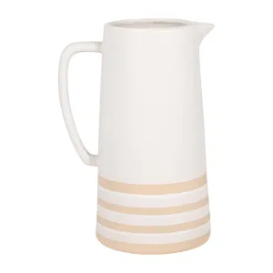 CER, 10" PITCHER WITH LINES, IVORY