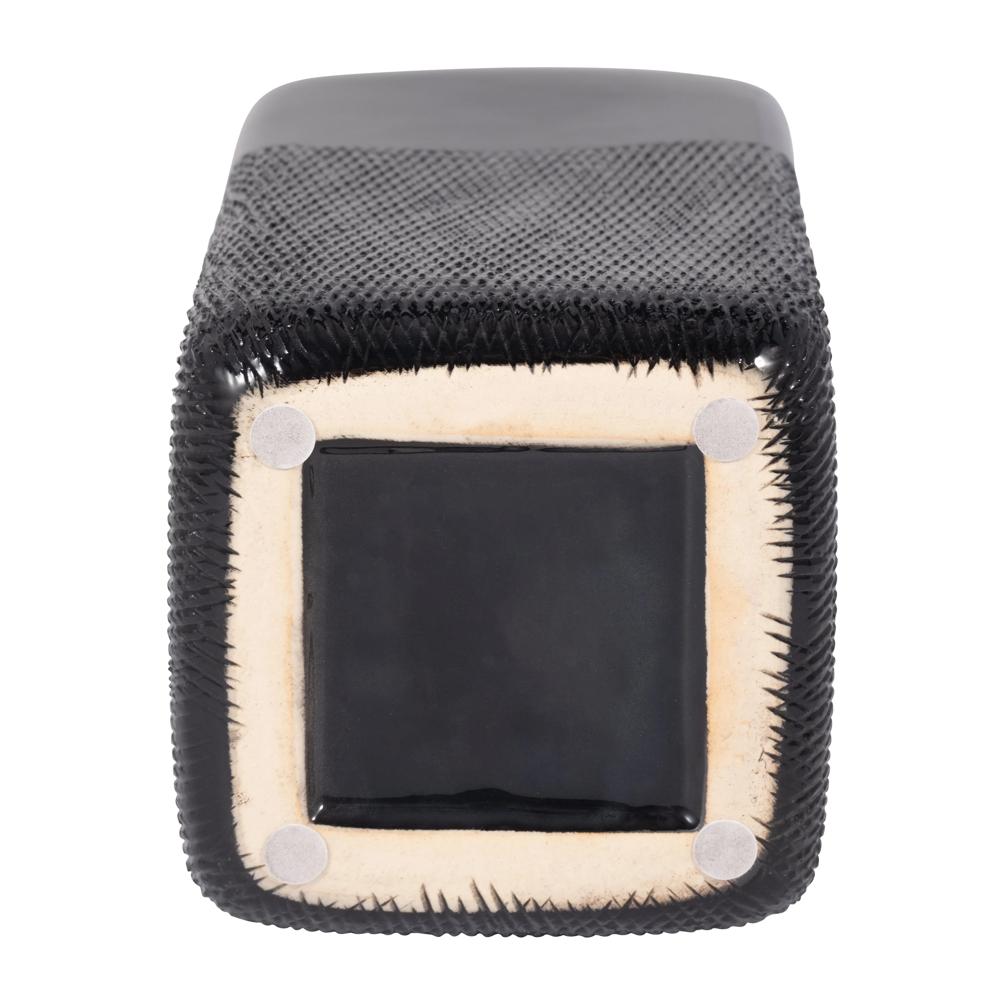 CER, 10" SQUARED GROOVED VASE, BLACK
