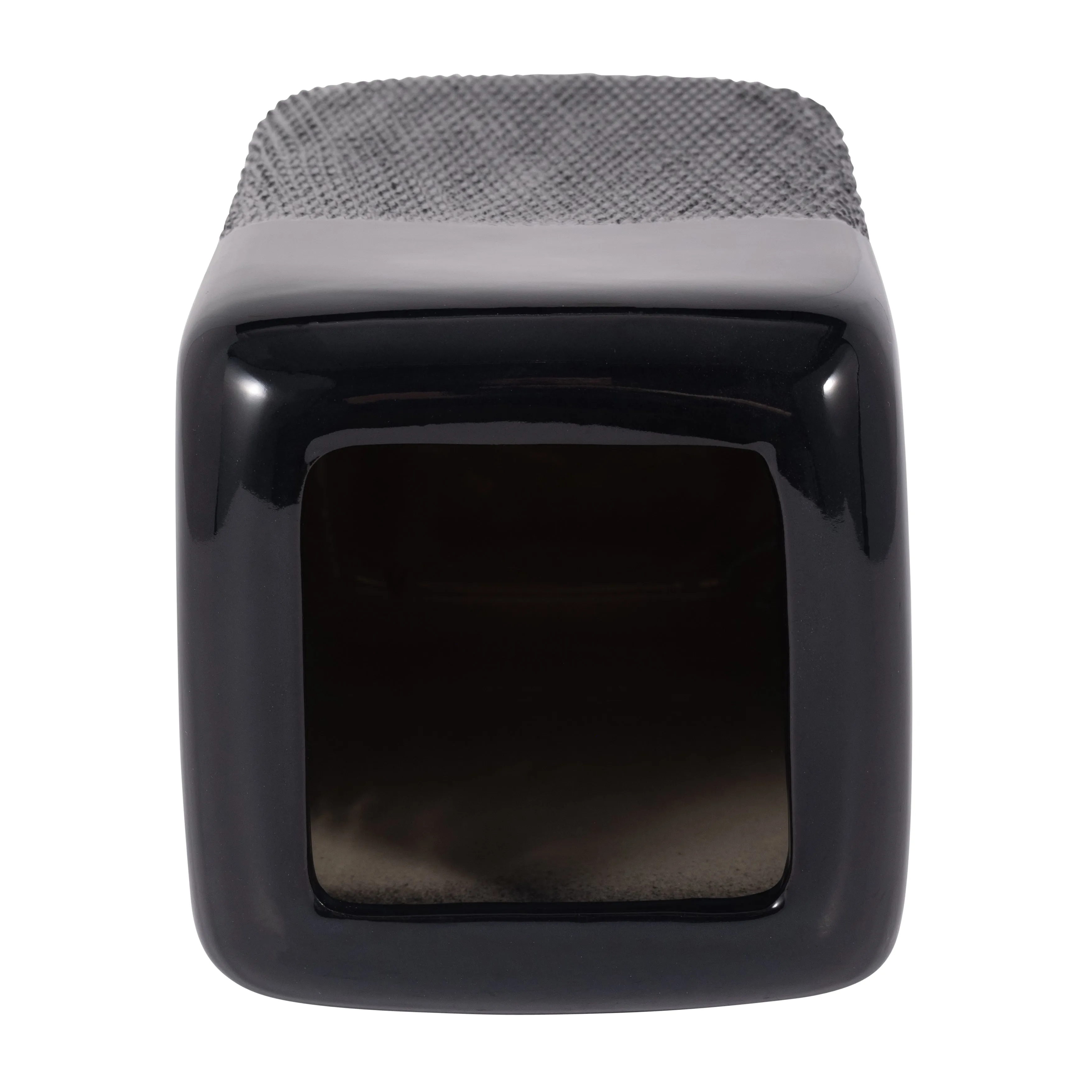 CER, 10" SQUARED GROOVED VASE, BLACK