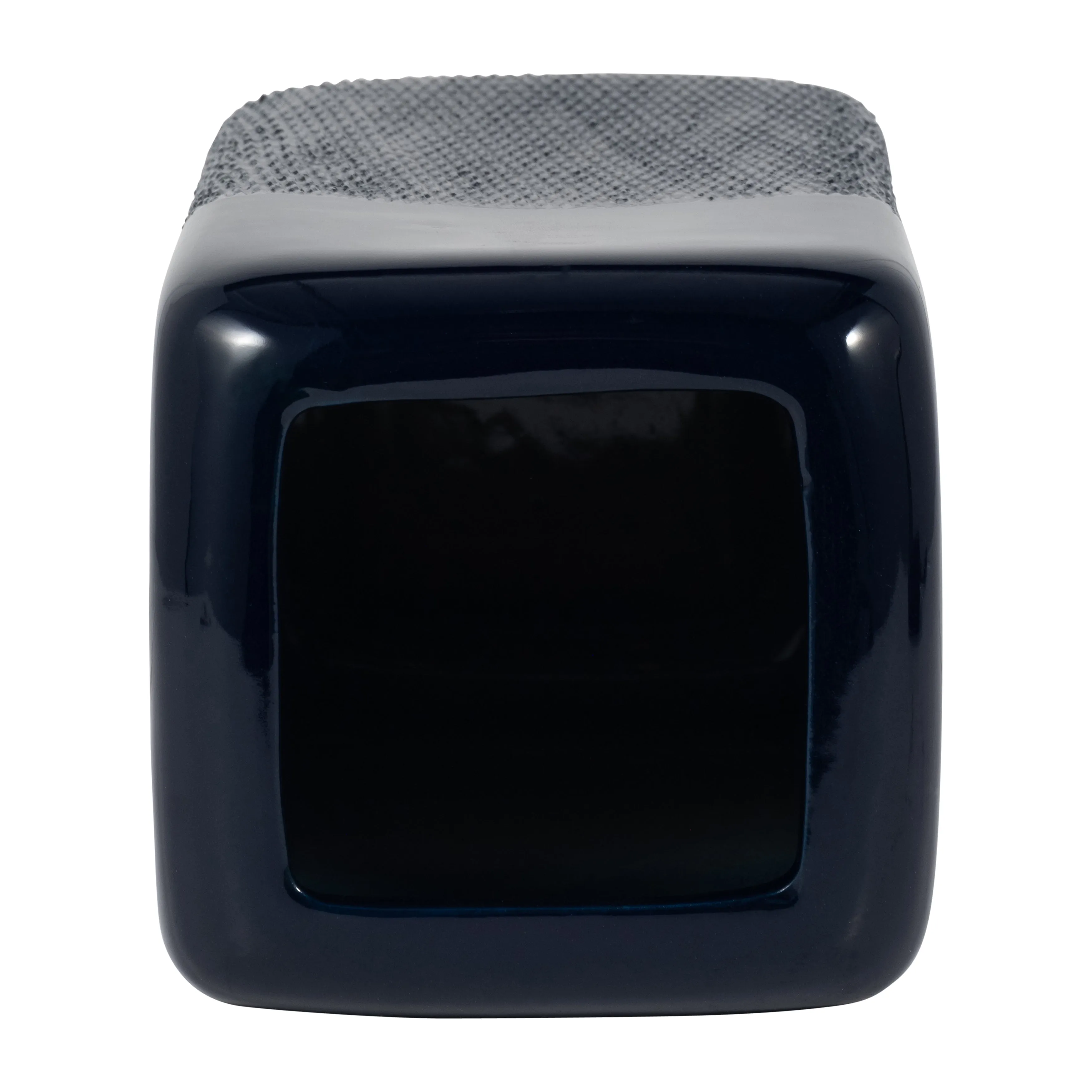 CER, 10" SQUARED GROOVED VASE, NAVY BLUE