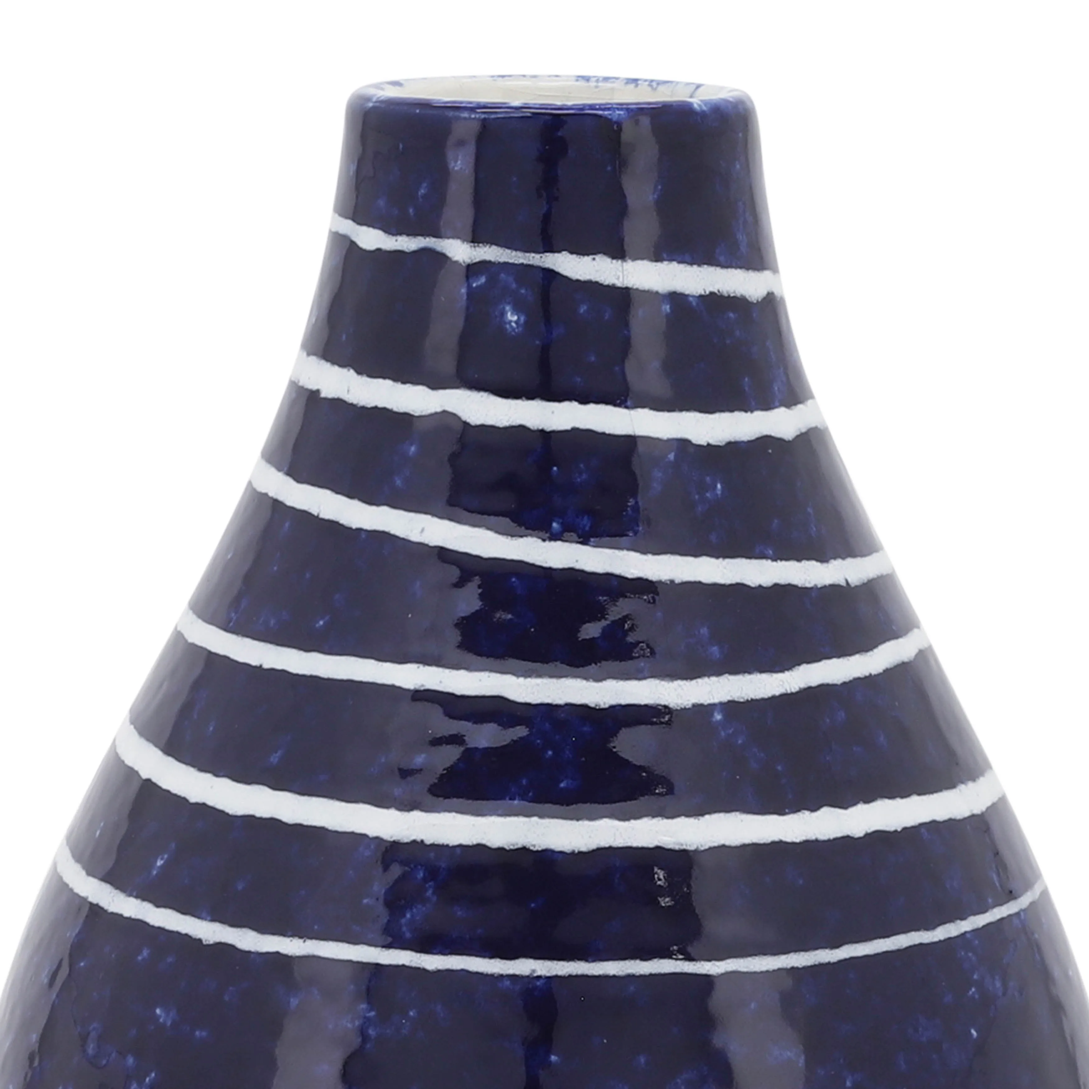CER, 10"H PRIMEVAL VASE, BLUE