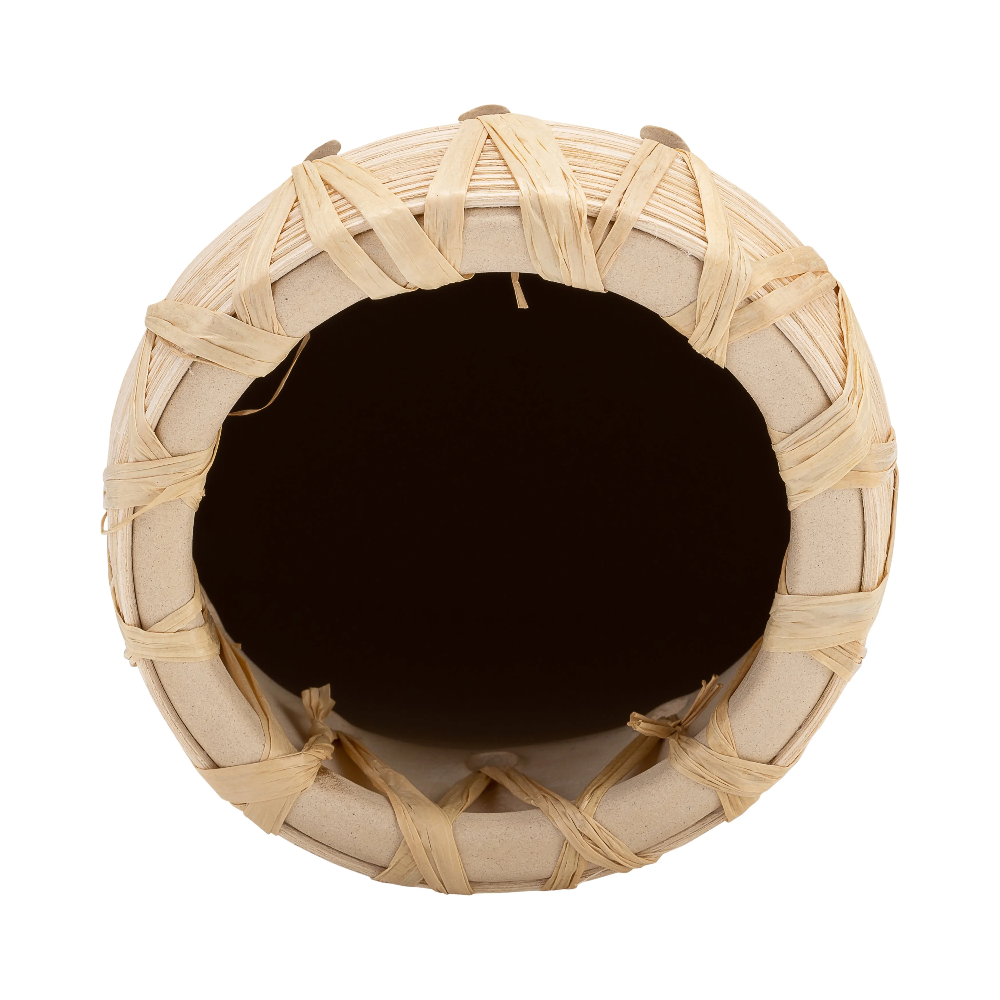 CER, 10"H VASE W/ WEAVING, NATURAL