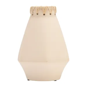 CER, 10"H VASE W/ WEAVING, NATURAL