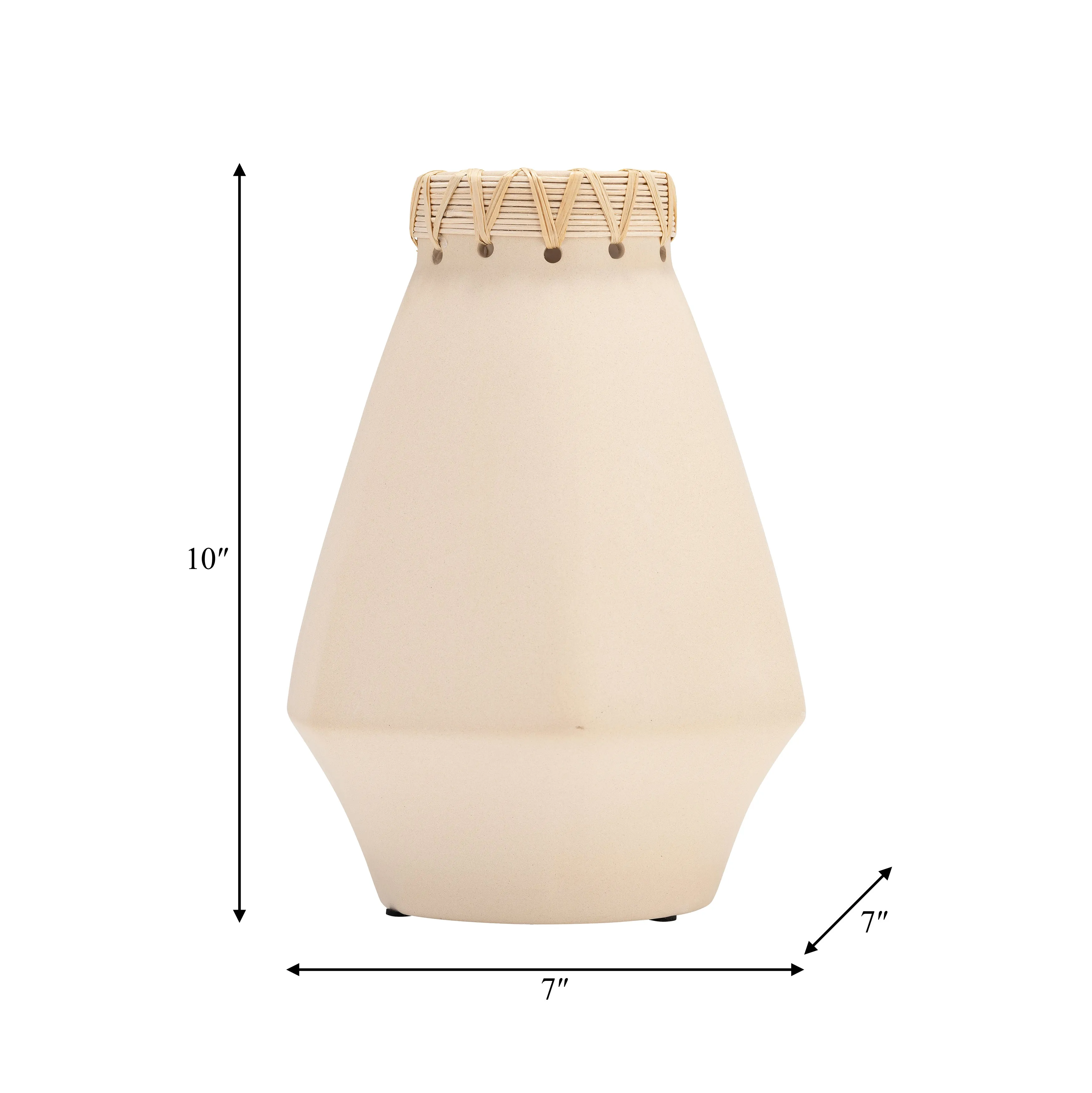 CER, 10"H VASE W/ WEAVING, NATURAL