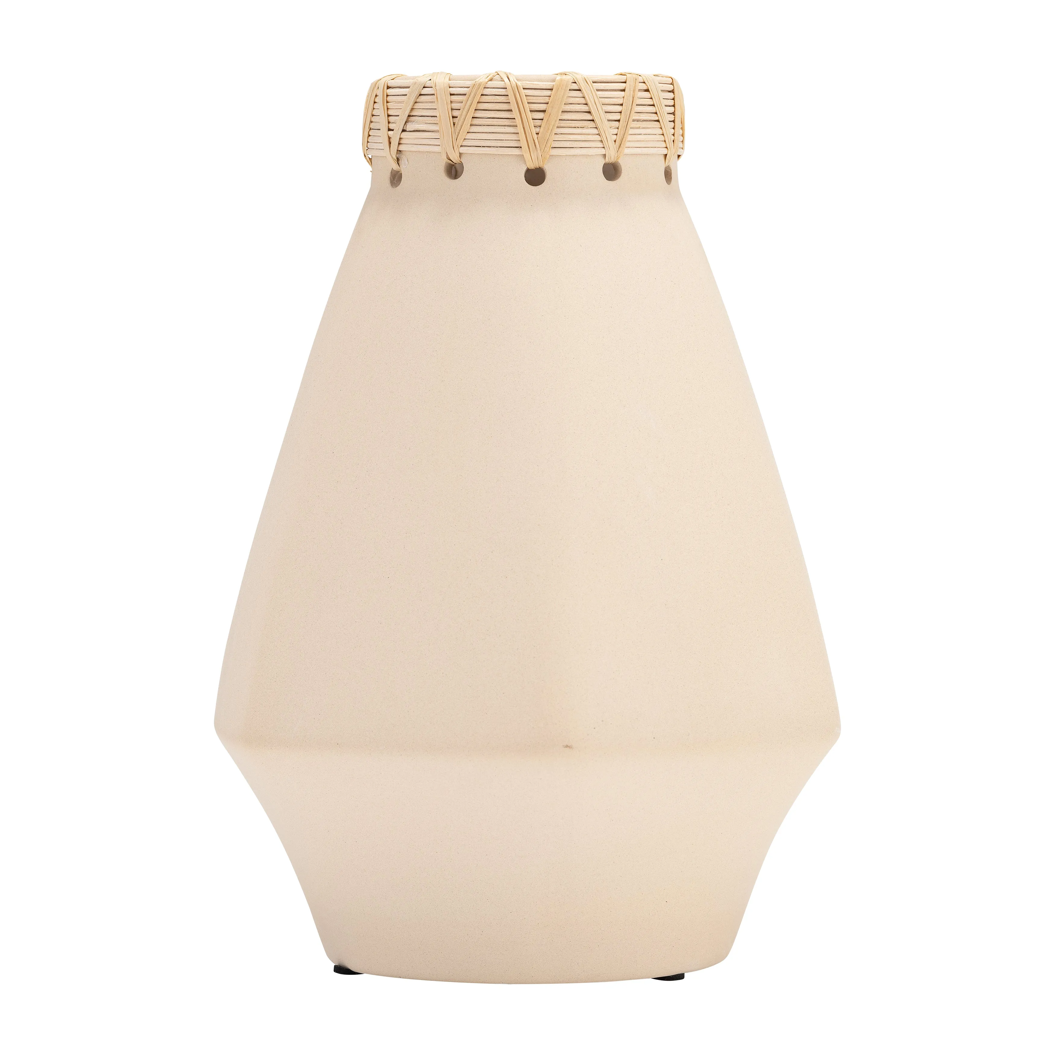 CER, 10"H VASE W/ WEAVING, NATURAL