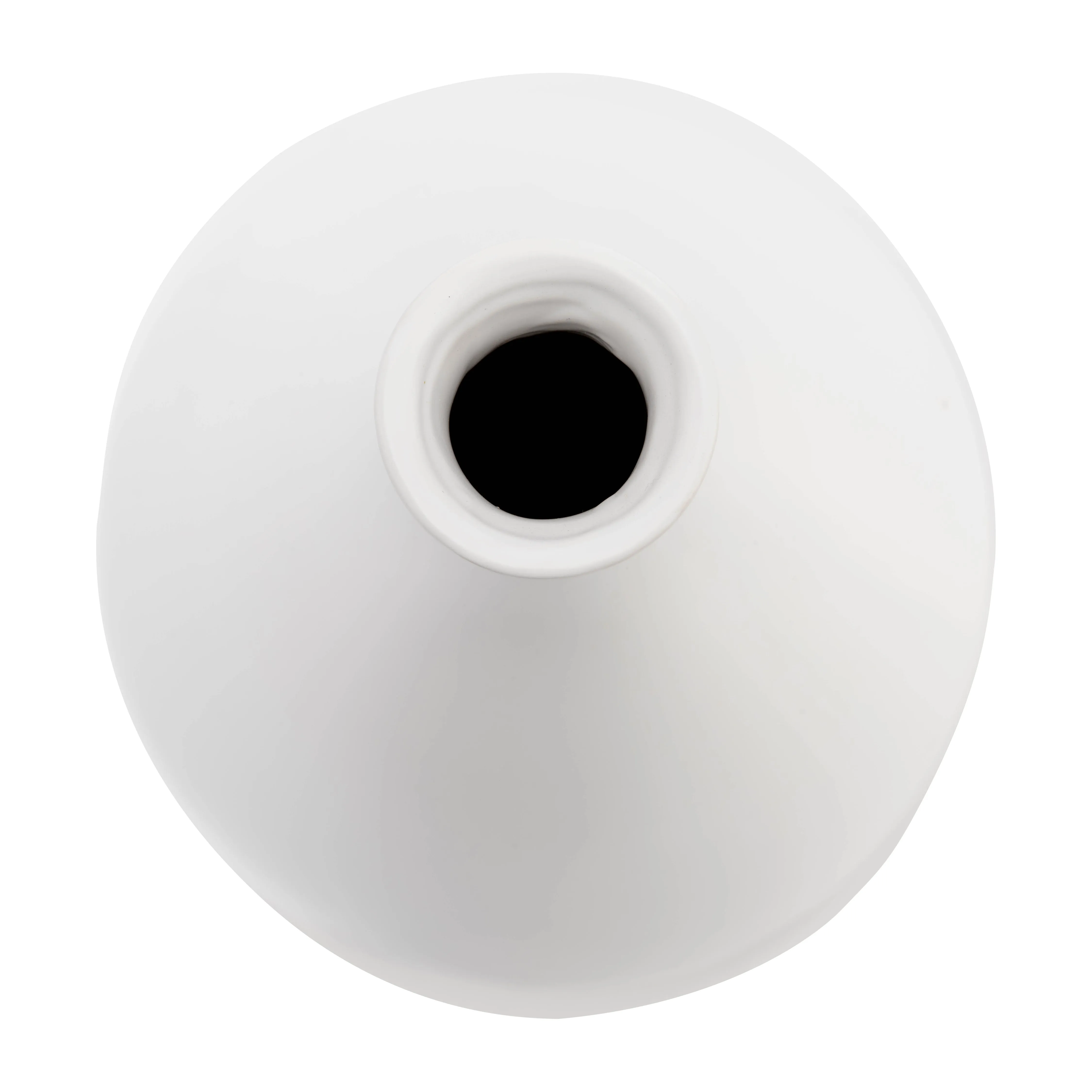 CER, 11"H 2-TONE TEARDROP VASE, CREME/WHT